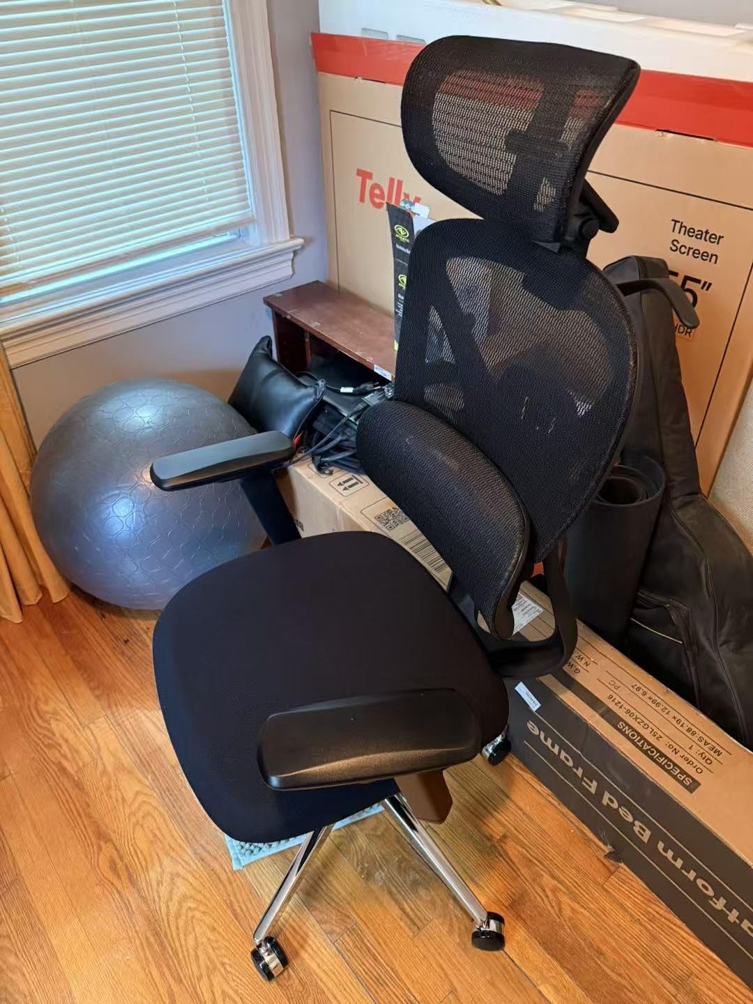 Ergonomic Mesh Office Chair, Desk Chairs with Adjustable Lumbar Support, 4D Flip-up Arms & 3D Headrest, Comfy High Back Breathable Mesh Computer Chair for Home Office, 400lbs customer photo 1