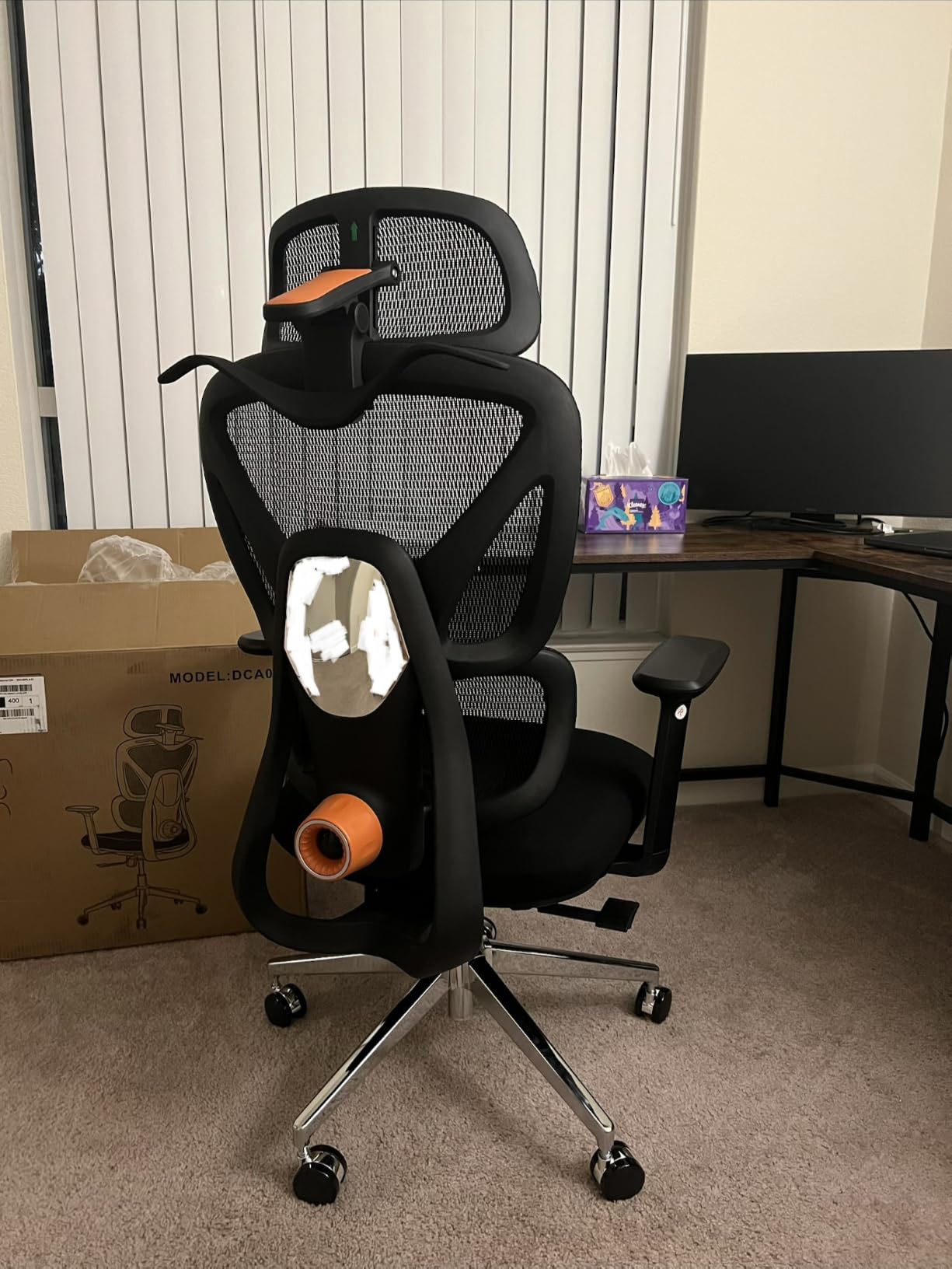 Ergonomic Mesh Office Chair, Desk Chairs with Adjustable Lumbar Support, 4D Flip-up Arms & 3D Headrest, Comfy High Back Breathable Mesh Computer Chair for Home Office, 400lbs customer photo 2
