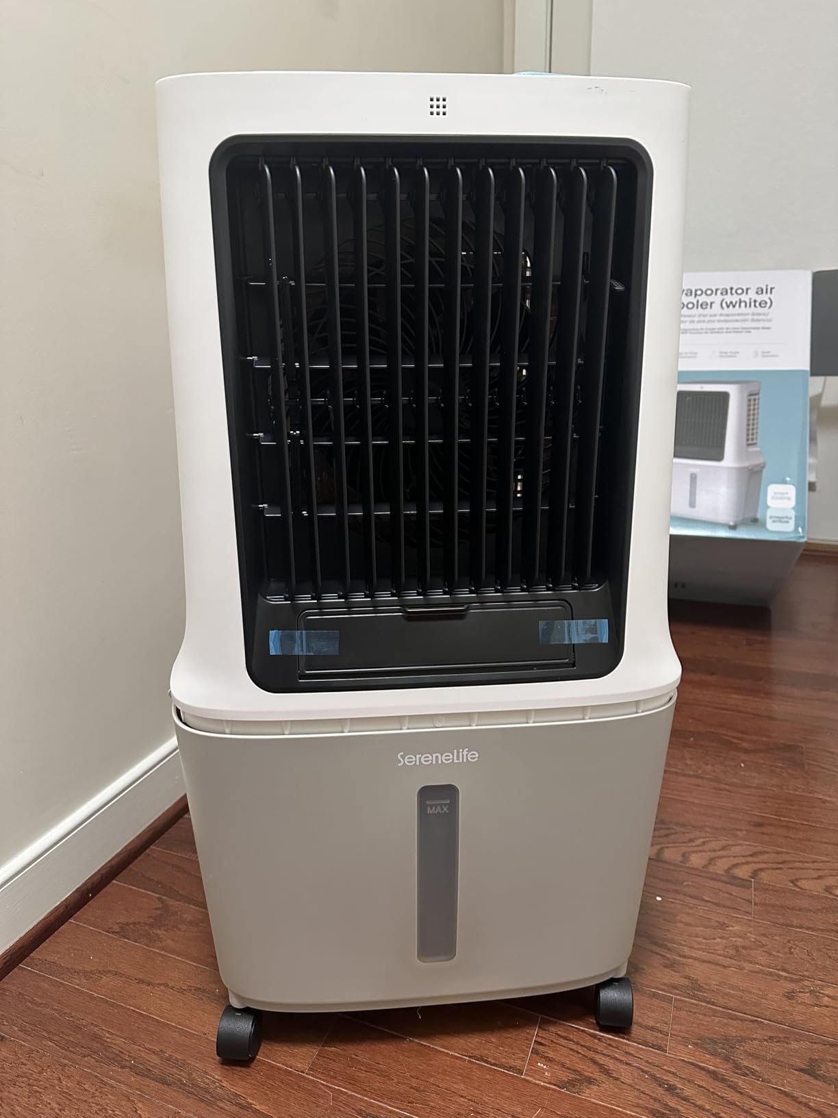 SereneLife Portable Air Cooler with 3200 CFM Power - High-Performance Evaporative Swamp Cooler for Indoor & Outdoor Spaces, 50 L Tank, 60° Oscillation, 12-Hour Timer, Wi-Fi & Remote Control (Black) customer photo 2