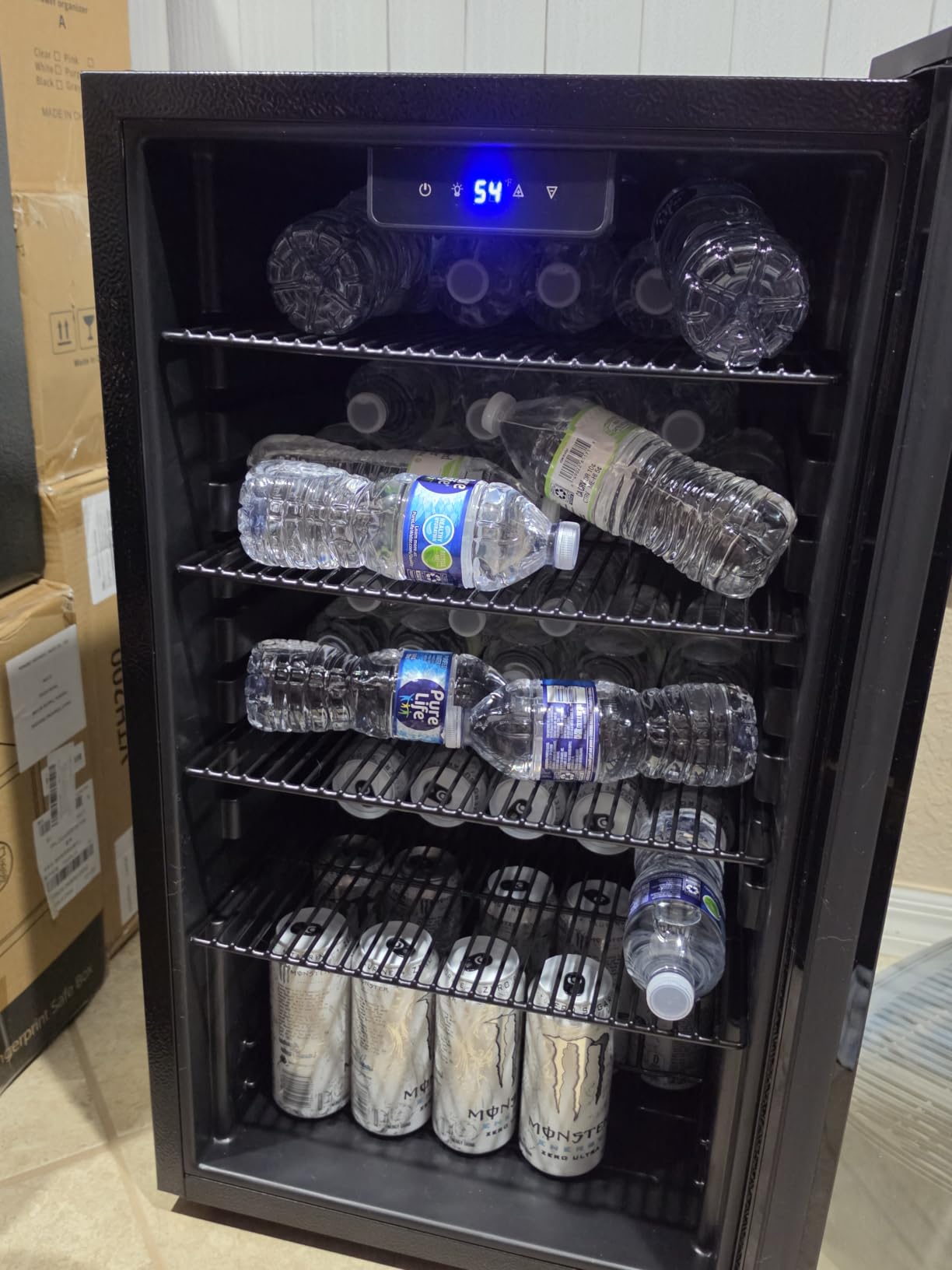 24 Inch Dual Zone Wine and Beverage Refrigerator Cooler Under Counter | Built-in Freestanding Fridge with Glass Door, 88 Cans & 20 Bottles, Digital Temp Control Home Use customer photo 2
