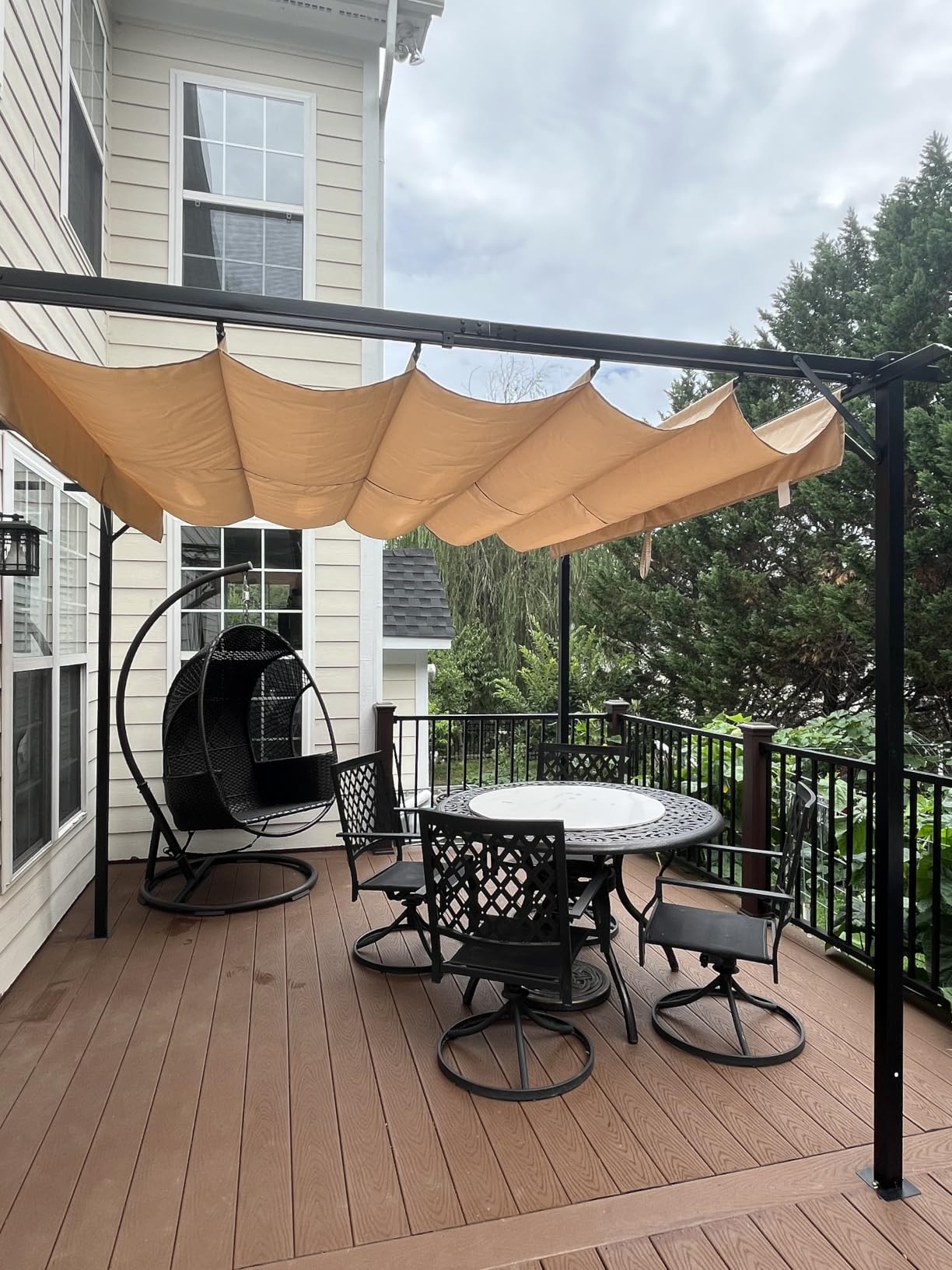 Aoxun 10'x12' Outdoor Retractable Pergola, Upgraded Adjustable Sun Shade Canopy, Sturdy Metal Gazebo for Modern Backyard, Patio, Deck and Garden customer photo 1