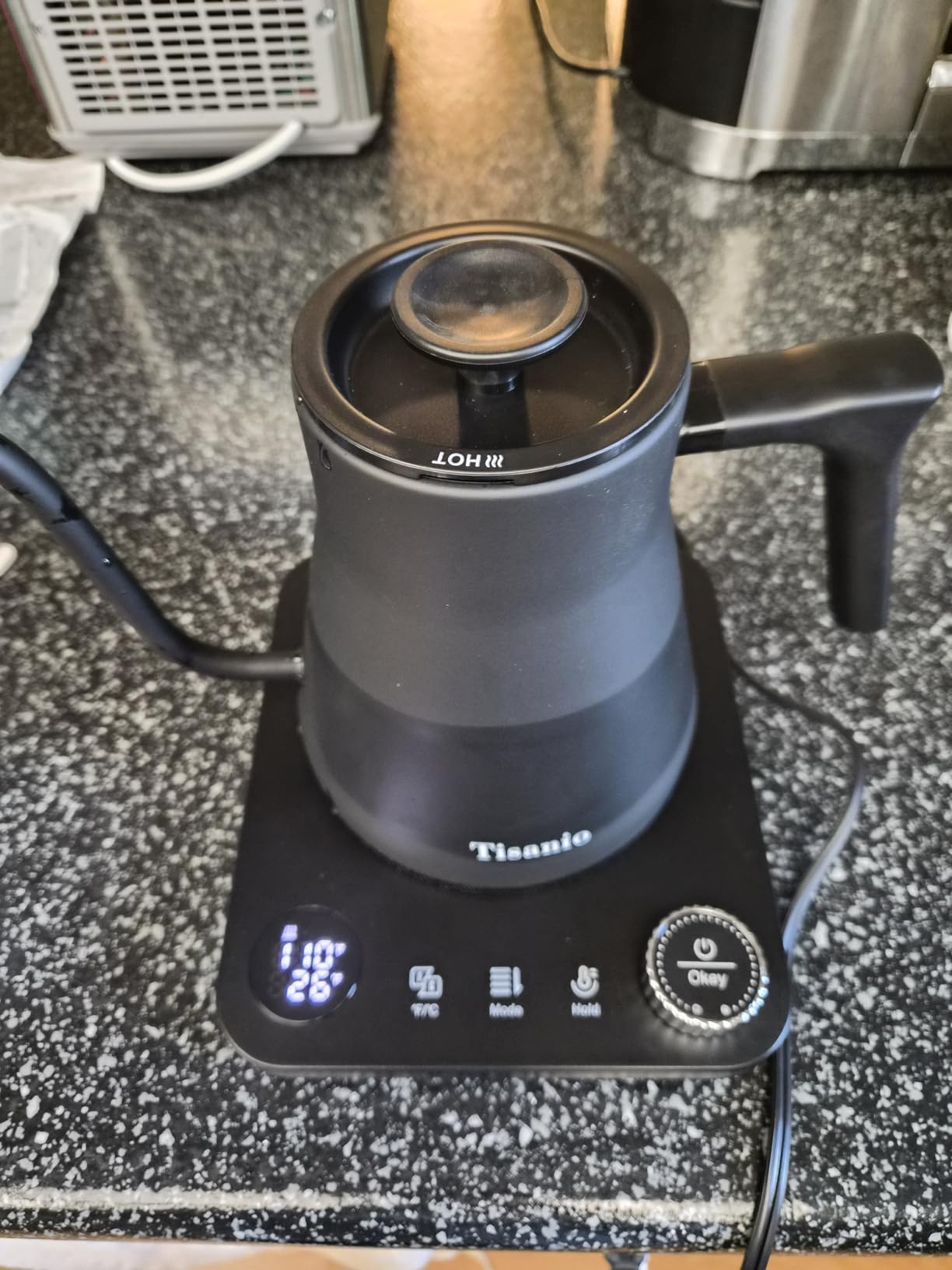 Gooseneck Electric Kettle with Temperature Control, Pour Over Coffee Set | +/-1 Degree F Precision Kettle with Cone Dripper, 300ml Glass Server & 40 Filters, LCD Display, 2H Keep Warm customer photo 1