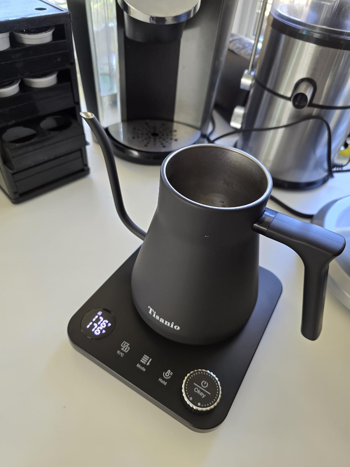 Gooseneck Electric Kettle with Temperature Control, Pour Over Coffee Set | +/-1 Degree F Precision Kettle with Cone Dripper, 300ml Glass Server & 40 Filters, LCD Display, 2H Keep Warm customer photo 2