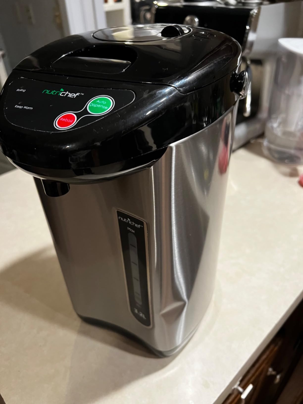 NutriChef 5.2 Qt Hot Water Dispenser with 5 Temperature Settings | Digital water boiler with 3 dispensing options, stainless steel interior, safety lock, and quick heating customer photo 2