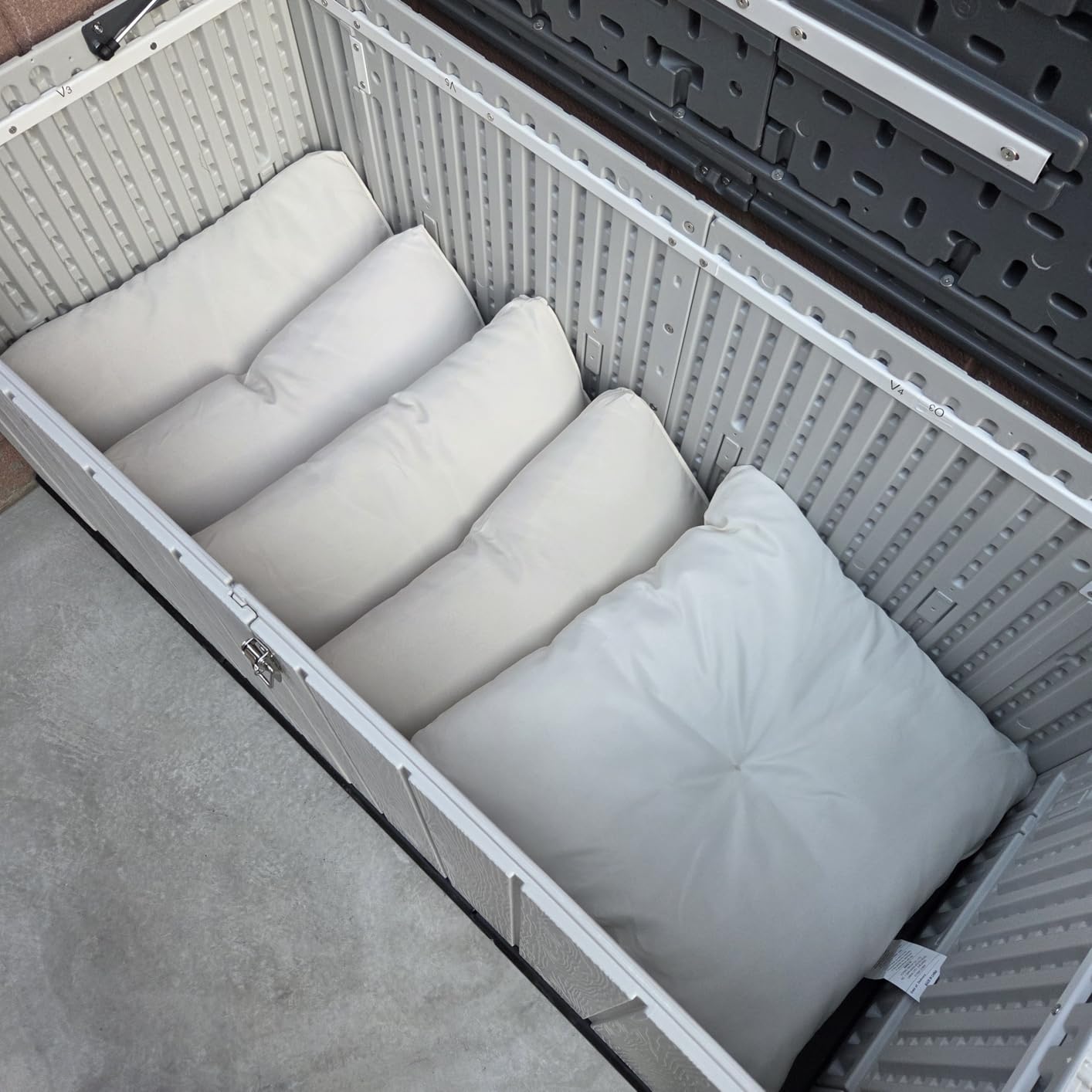 Aoxun 61 Cu.Ft Outdoor Storage Shed, Widened Outdoor Storage Cabinet Waterproof Vertical Resin Shed with Floor for Garden Tools, Pool Equipment, Easy to Assemble(White&Grey) customer photo 2