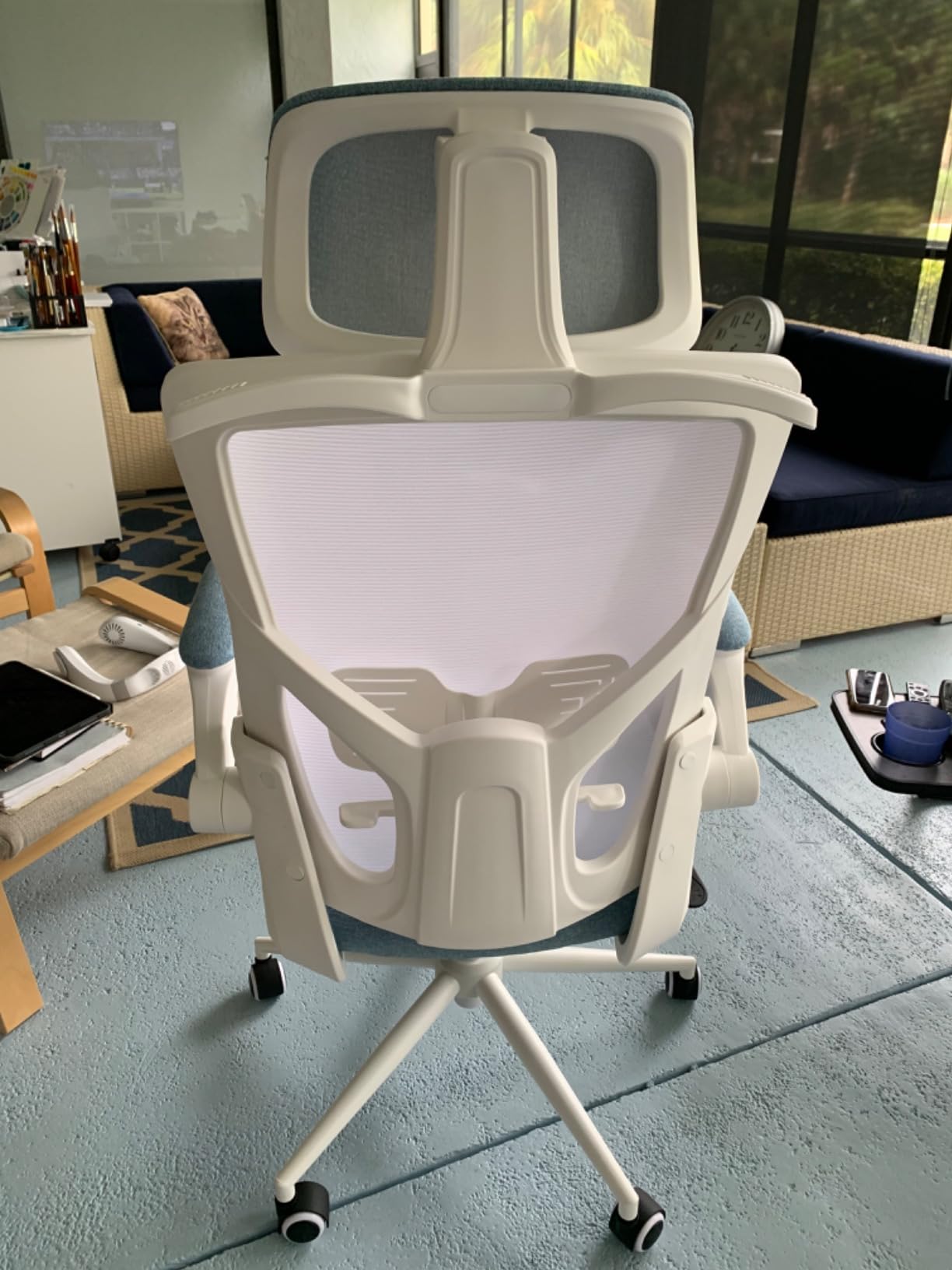 Ergonomic Office Chair, High Back Mesh Computer Chair with Molded Foam Cushion, Adjustable Headrest, Lumbar Support, Tilt Lock and Coat Hanger for Home Office customer photo 1