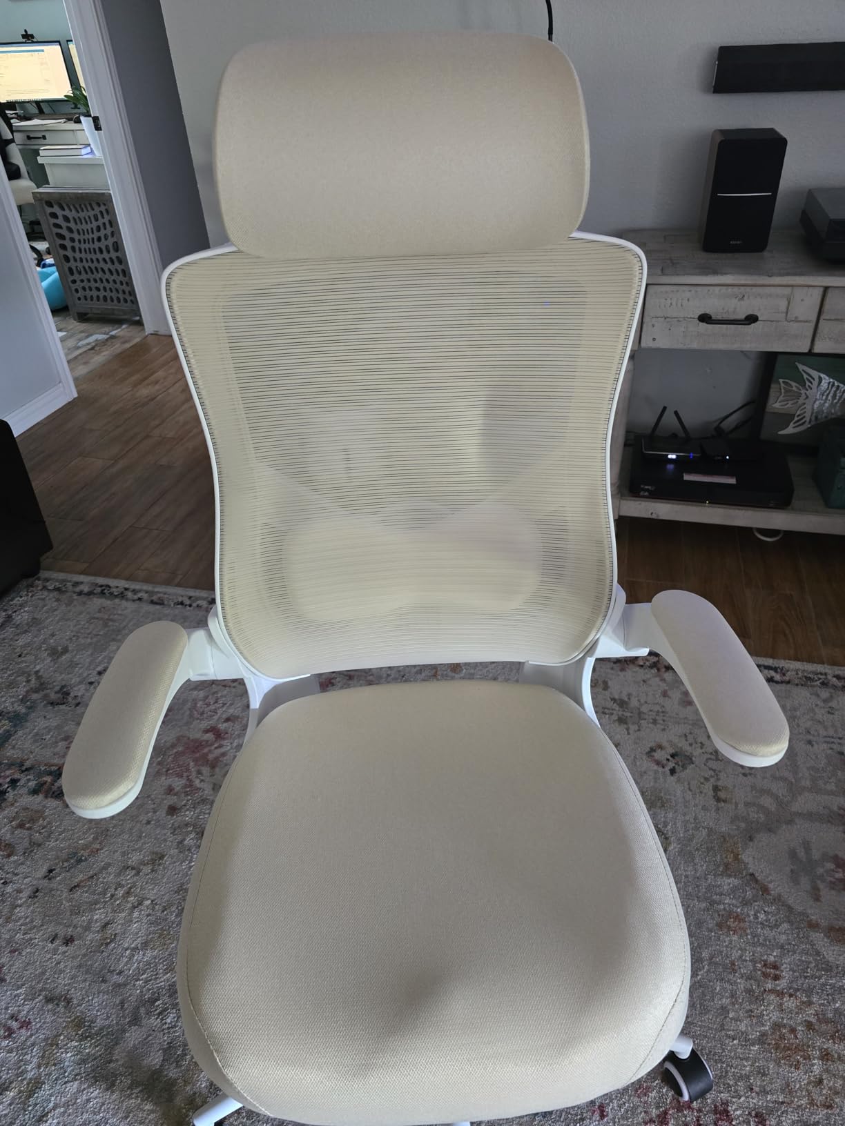 Ergonomic Office Chair, High Back Mesh Computer Chair with Molded Foam Cushion, Adjustable Headrest, Lumbar Support, Tilt Lock and Coat Hanger for Home Office customer photo 2