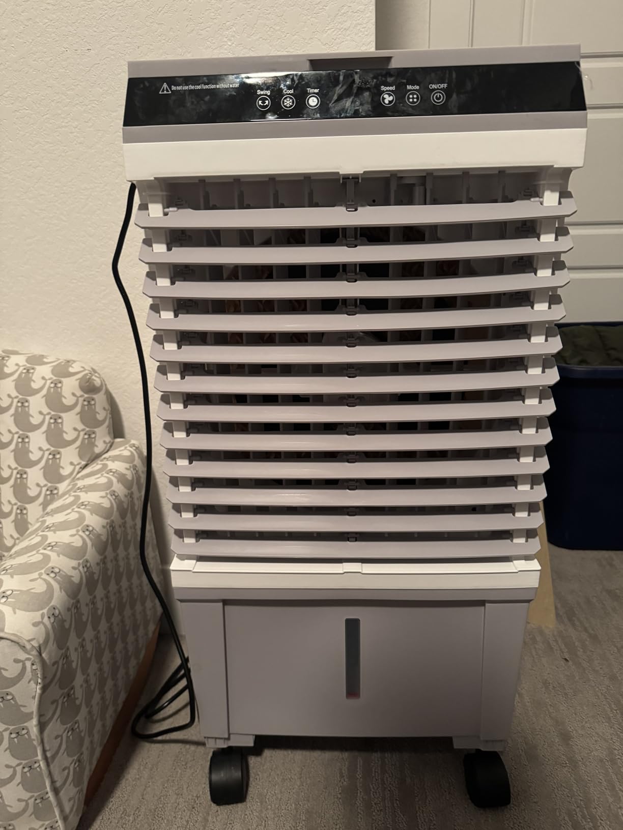 1800CFM Swamp Cooler, Evaporative Cooler with 5.3 Gal Water Tank, 6 Ice Boxes, 2 Modes, 3 Speeds, 120° Swing, 12H Timer, Remote Control, Air Cooler for Room, Home, Office, Bedroom, Indoor customer photo 2