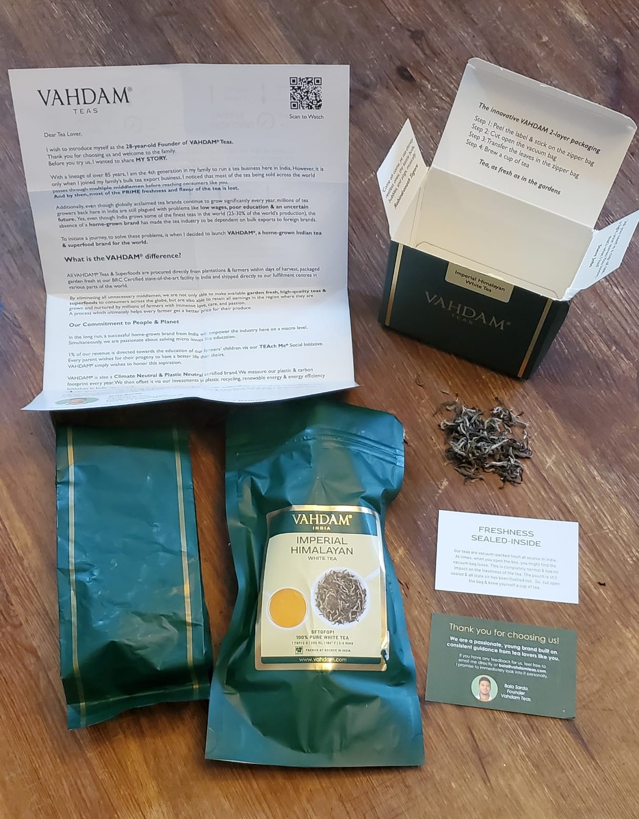 VAHDAM, Imperial White Tea Leaves From Himalayas (25 Cups/1.76oz) High Elevation Grown, White Tea Loose Leaf Tea | Pure Unblended Loose Leaf Tea | Vacuum Sealed (Pack of 3) customer photo 2