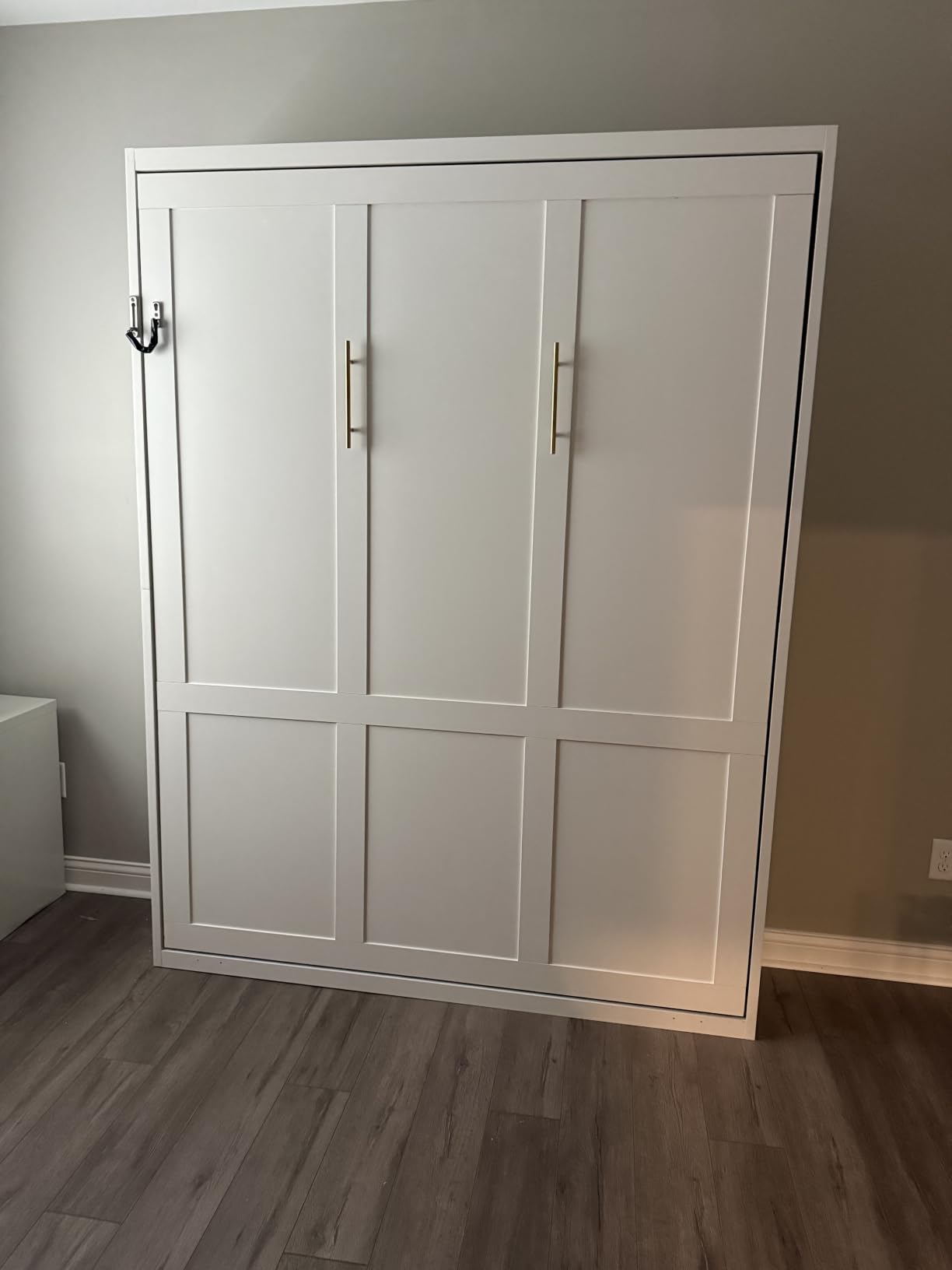 Queen Murphy Bed with Storage and Desk, Wall Bed with Side Cabinets | Automatic Connected Legs, Hydraulic-Assisted Folding, 8-10 Inch Mattress Compatibility customer photo 2