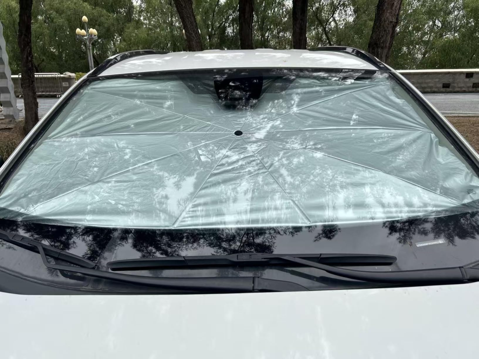 Umbrella Windshield Sun Shade for Car & SUV, Car Sunshade for Front Windshield [Nano Ice-Crystal Coatings] UPF50+ Heat & UV Block customer photo 2
