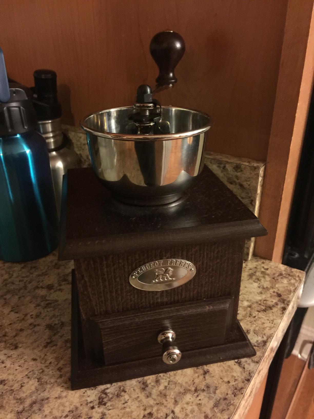 Peugeot Bresil Manual Coffee Grinder, 8.25in, Walnut Stain, PEFC Beech Wood customer photo 2