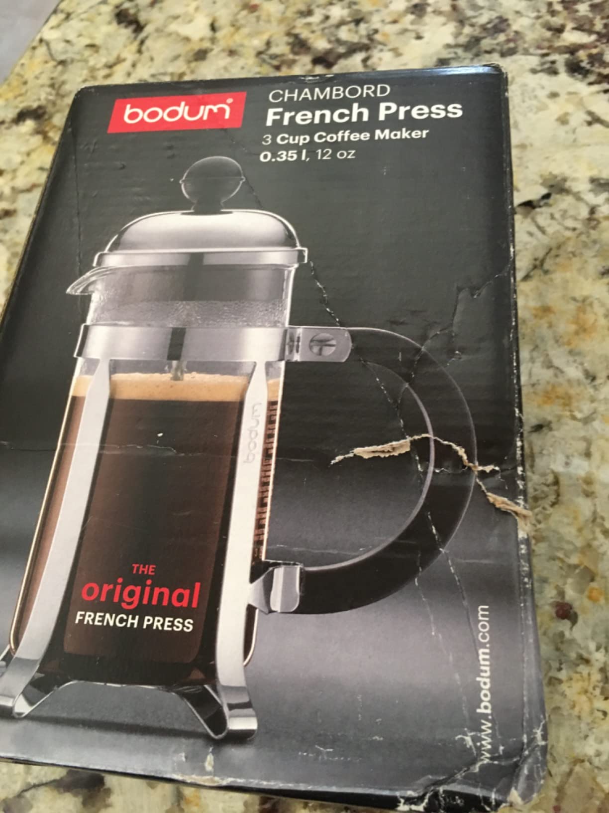 Bodum 12oz Chambord French Press Coffee Maker, High-Heat Borosilicate Glass, Polished Stainless Steel – Made in Portugal customer photo 1