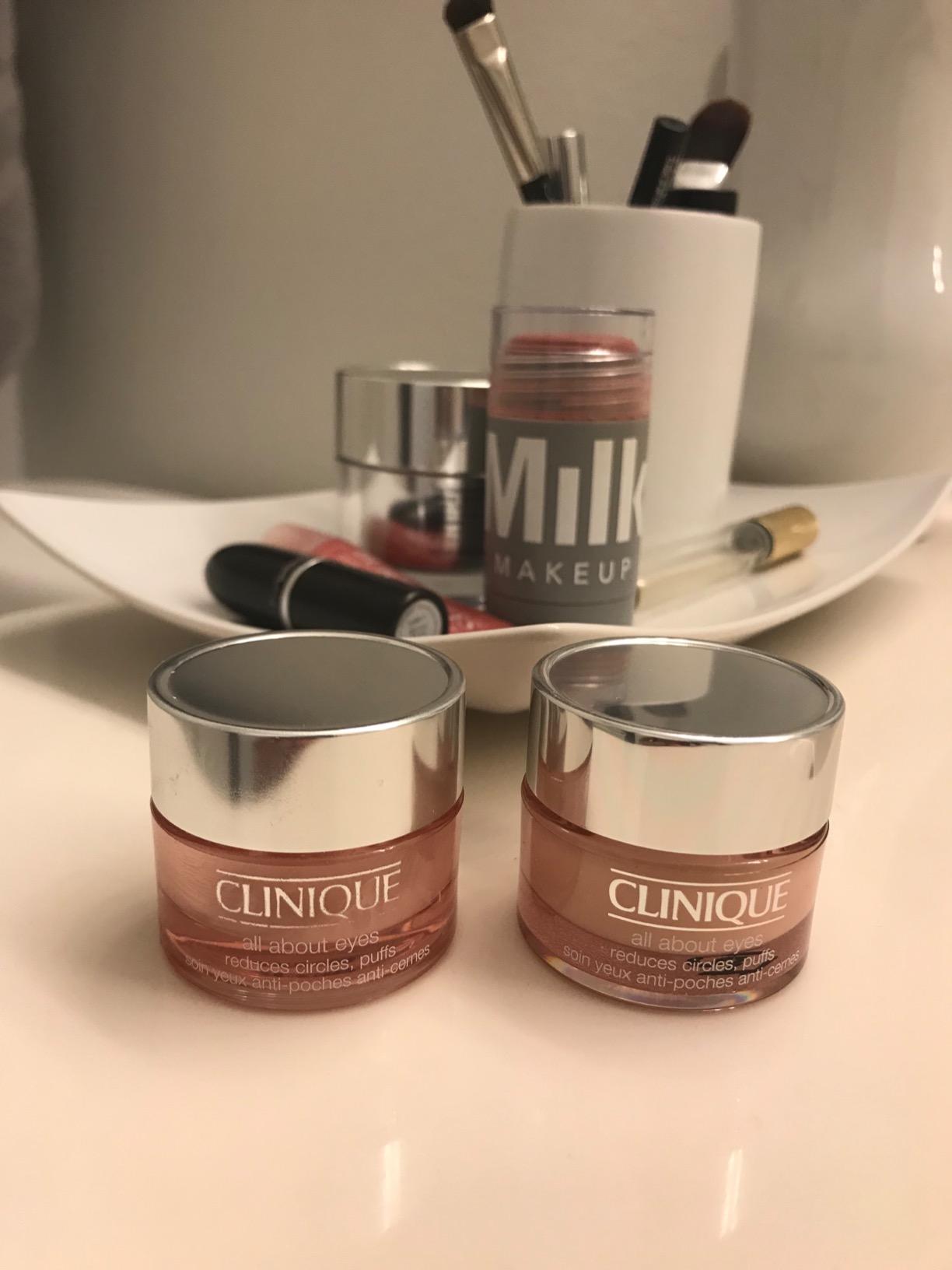 Clinique All About Eyes: Lightweight Eye Cream Vitamin C Formula + Rich Eye Cream Hyaluronic Acid Formula | Hydrating, Brightening, Depuffing customer photo 2