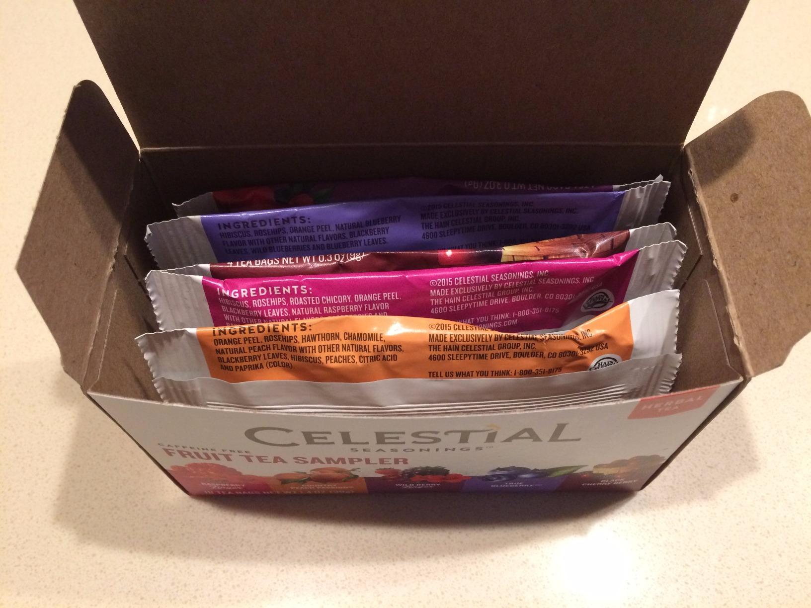 Celestial Seasonings Fruit Tea Sampler Herbal Tea Variety Pack, Caffeine Free, 18 Tea Bags Per Box customer photo 2