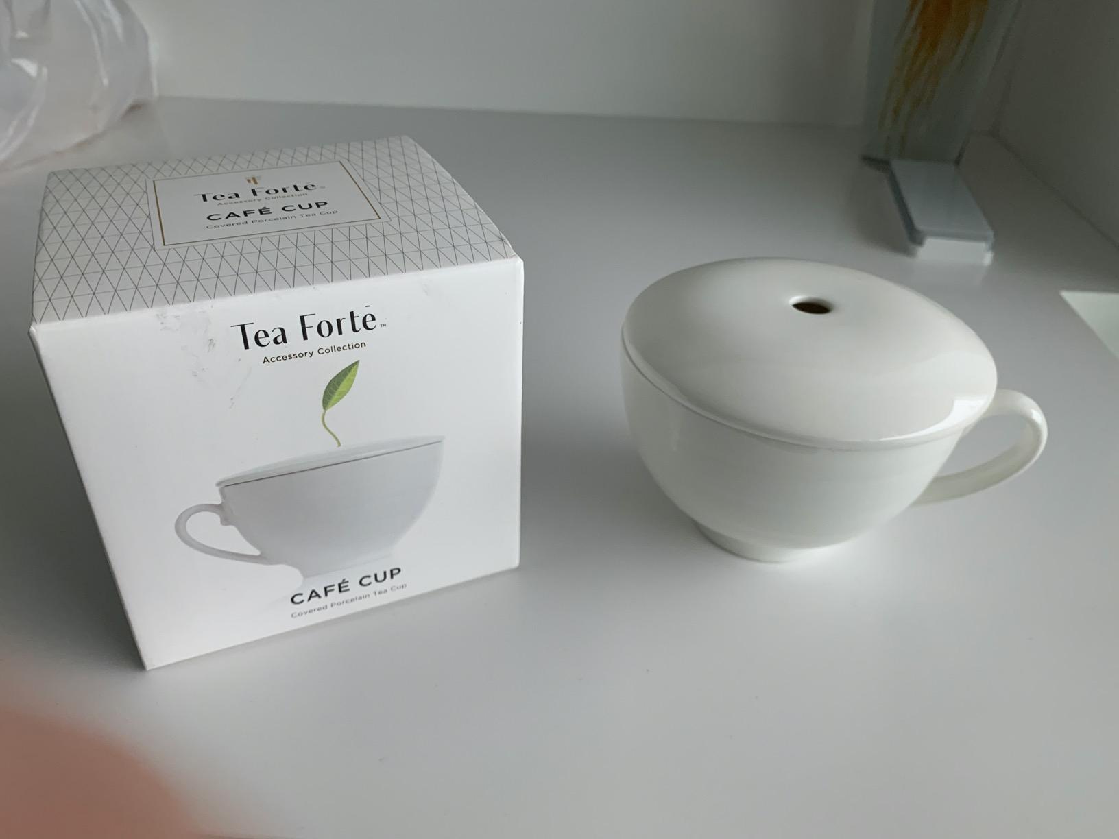 Tea Forte Café Cup with Lid, White, 8 oz customer photo 1