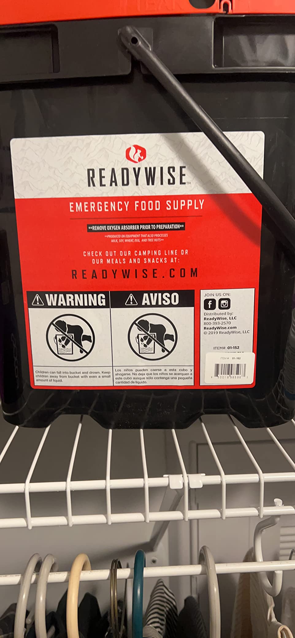 READYWISE Emergency Food Survival Supply Entrée Bucket, 60 Servings customer photo 2