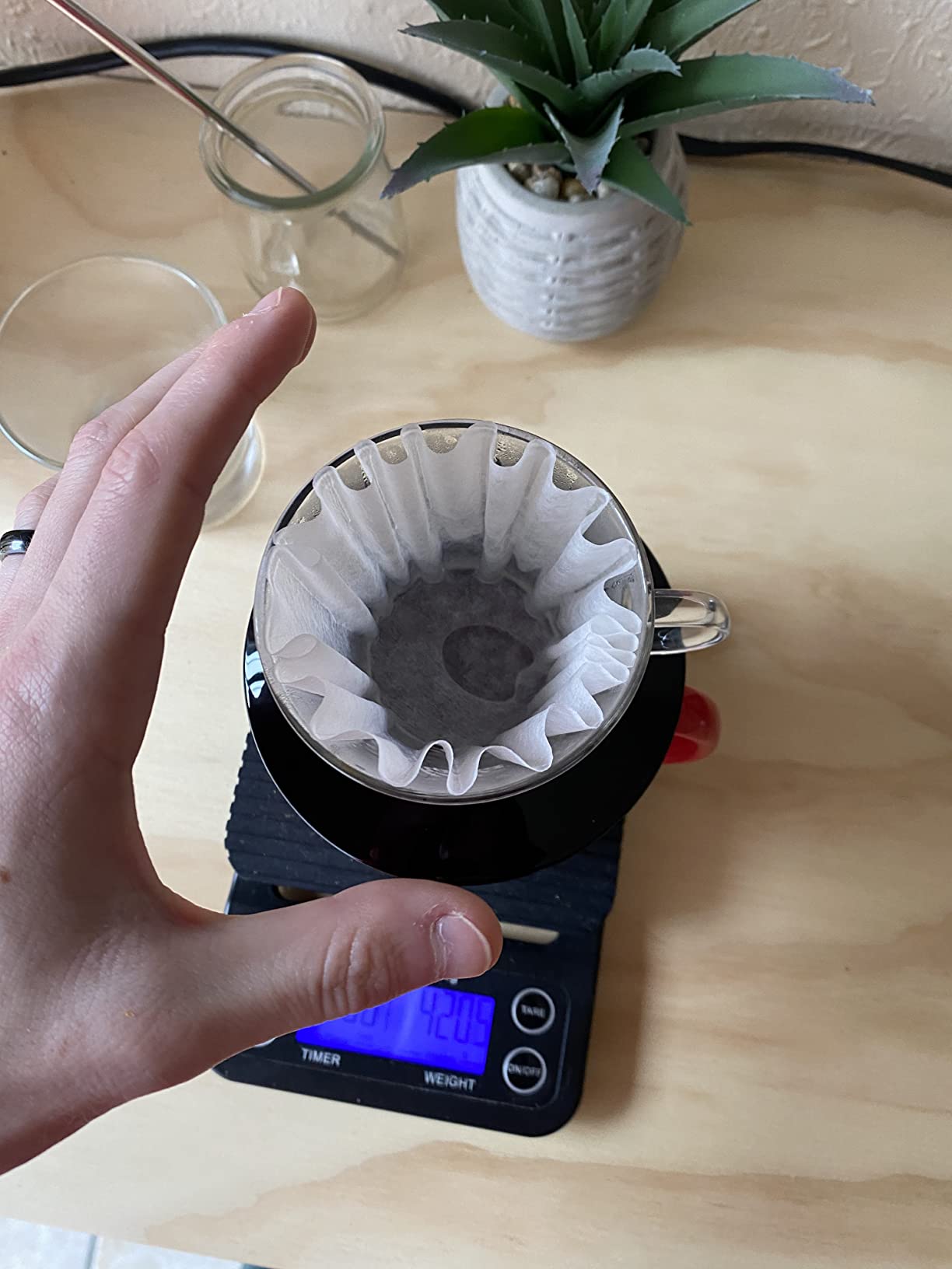 Karita Coffee Dripper Wave Series, Glass Dripper for 1 to 2 People, Glass Dripper 155, Drip Equipment, Coffee Shop, Cafe, Outdoor, Camping customer photo 2