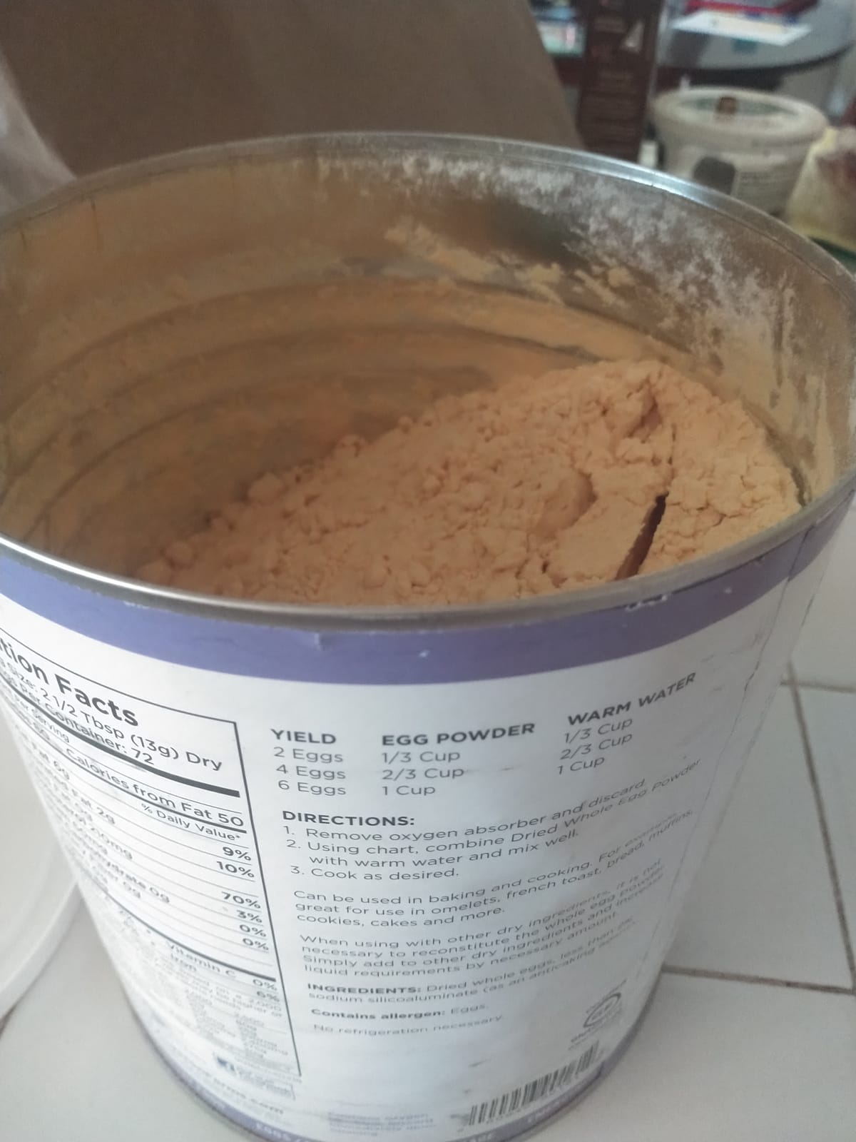 Augason Farms Pasteurized Dried Whole Egg Powder Can customer photo 1