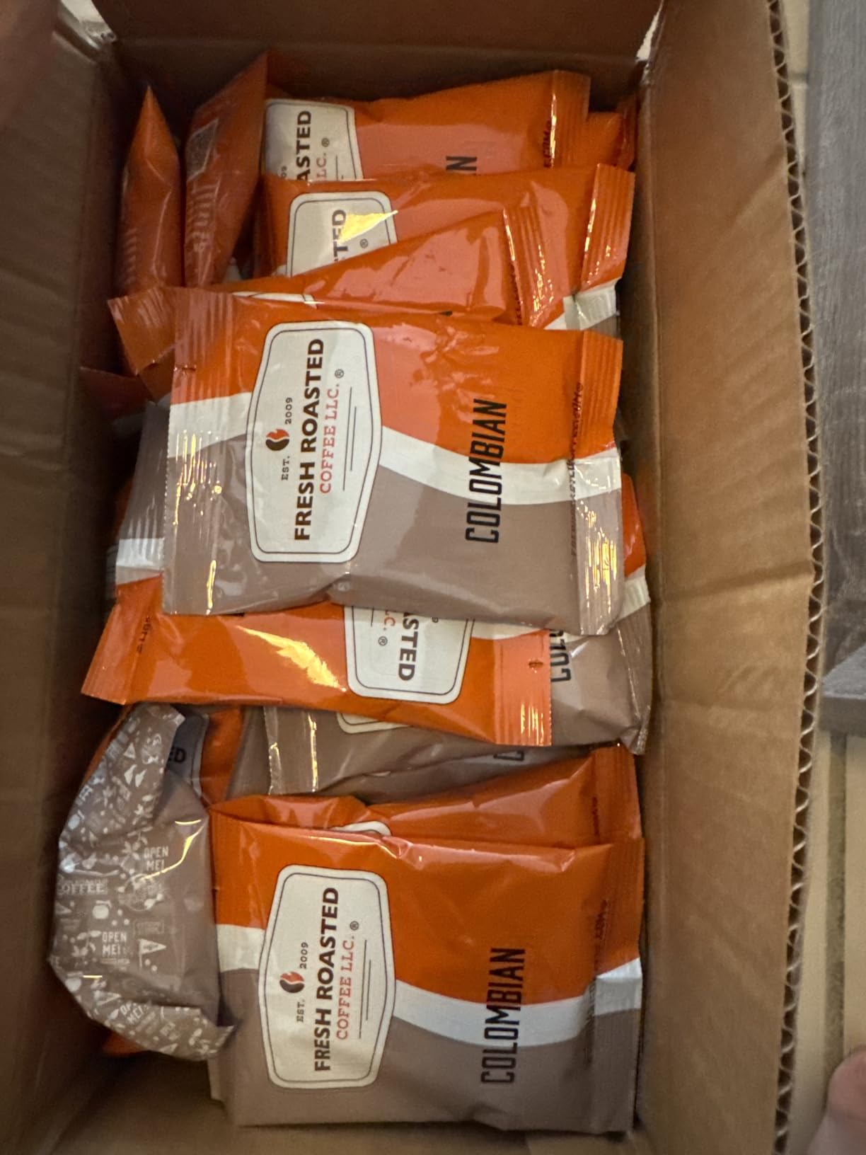 Fresh Roasted Coffee, 100% Colombian Drip Ground Fractional Packs, Medium Roast, Kosher, 1.75 oz, 42 Count customer photo 1
