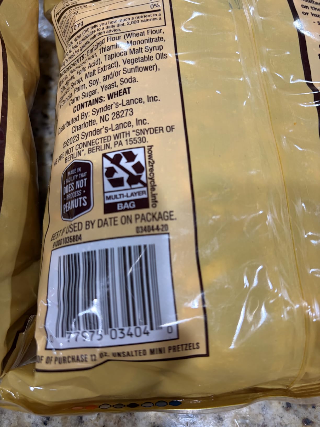 Snyder's of Hanover Mini-Unsalted Pretzel - 12 oz customer photo 1