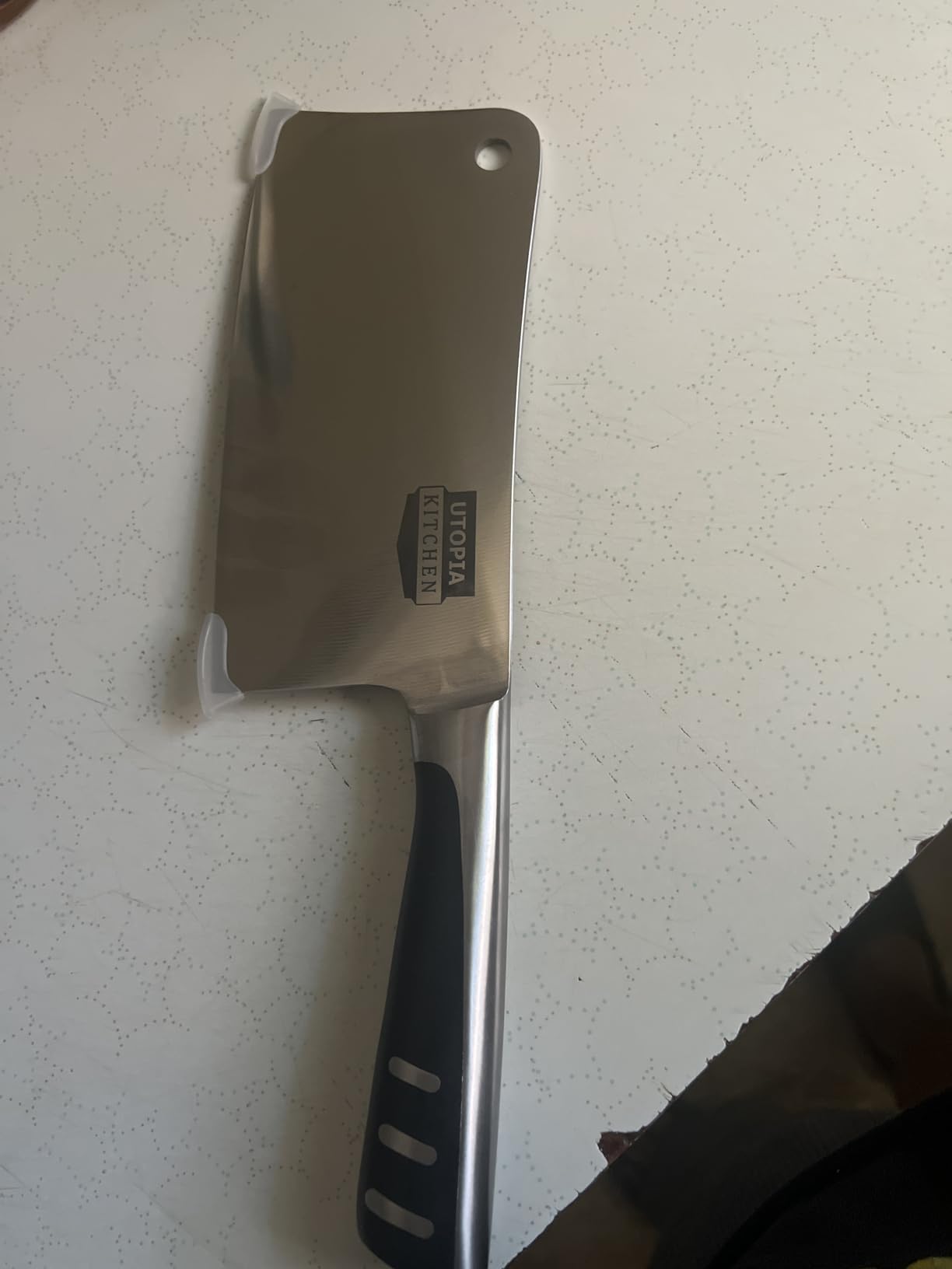 Utopia Kitchen Meat Cleaver Knife 7 Inch Bone Chopper Stainless Steel customer photo 1