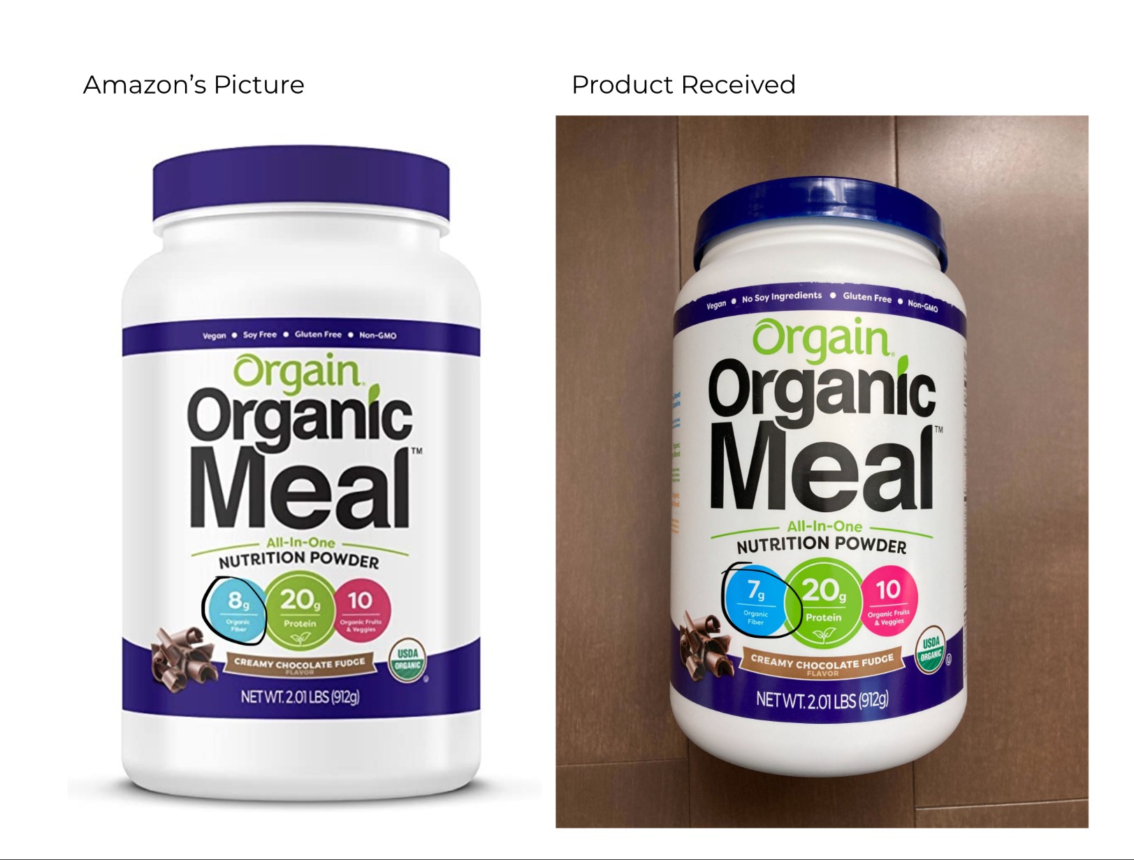 Orgain Organic 20g Meal Protein Powder, Vegan, Chocolate Fudge, 2.01 lb customer photo 1