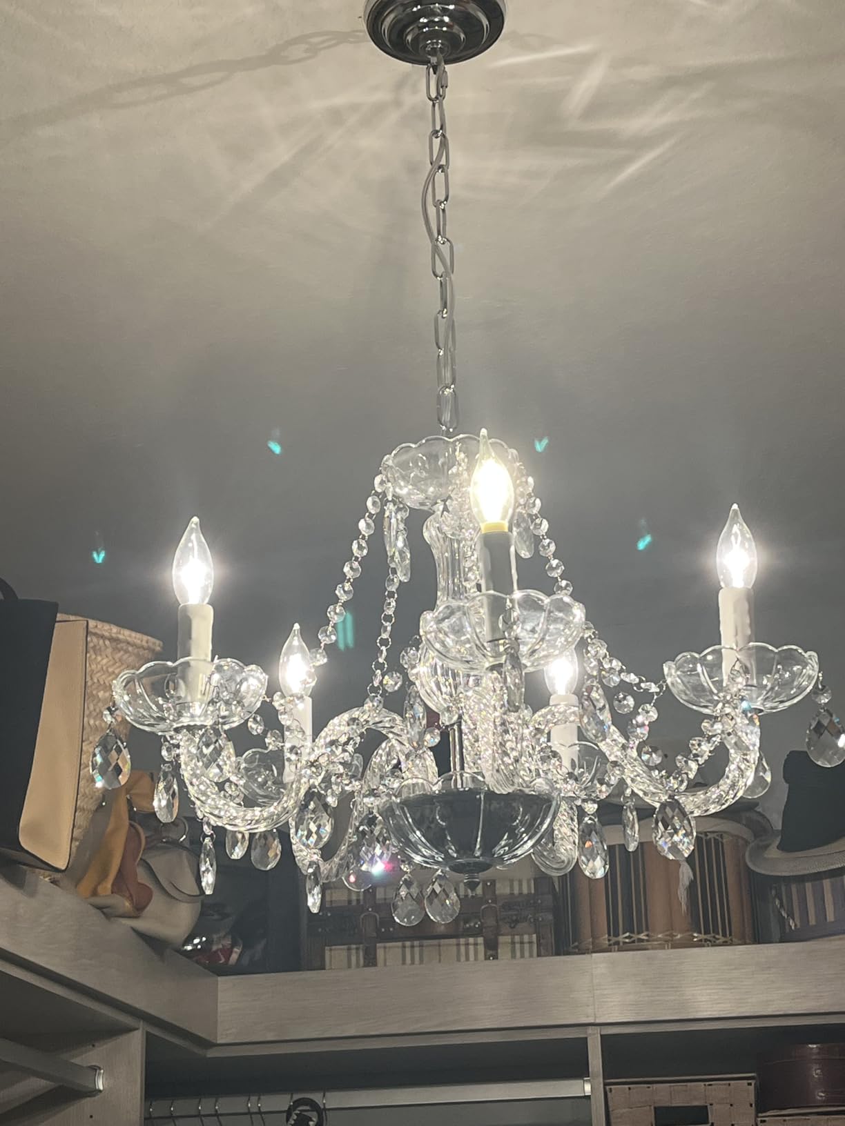 Saint Mossi Modern Contemporary Elegant K9 Crystal Glass Chandelier Pendant Ceiling Lighting Fixture - 5 Lights customer photo 2