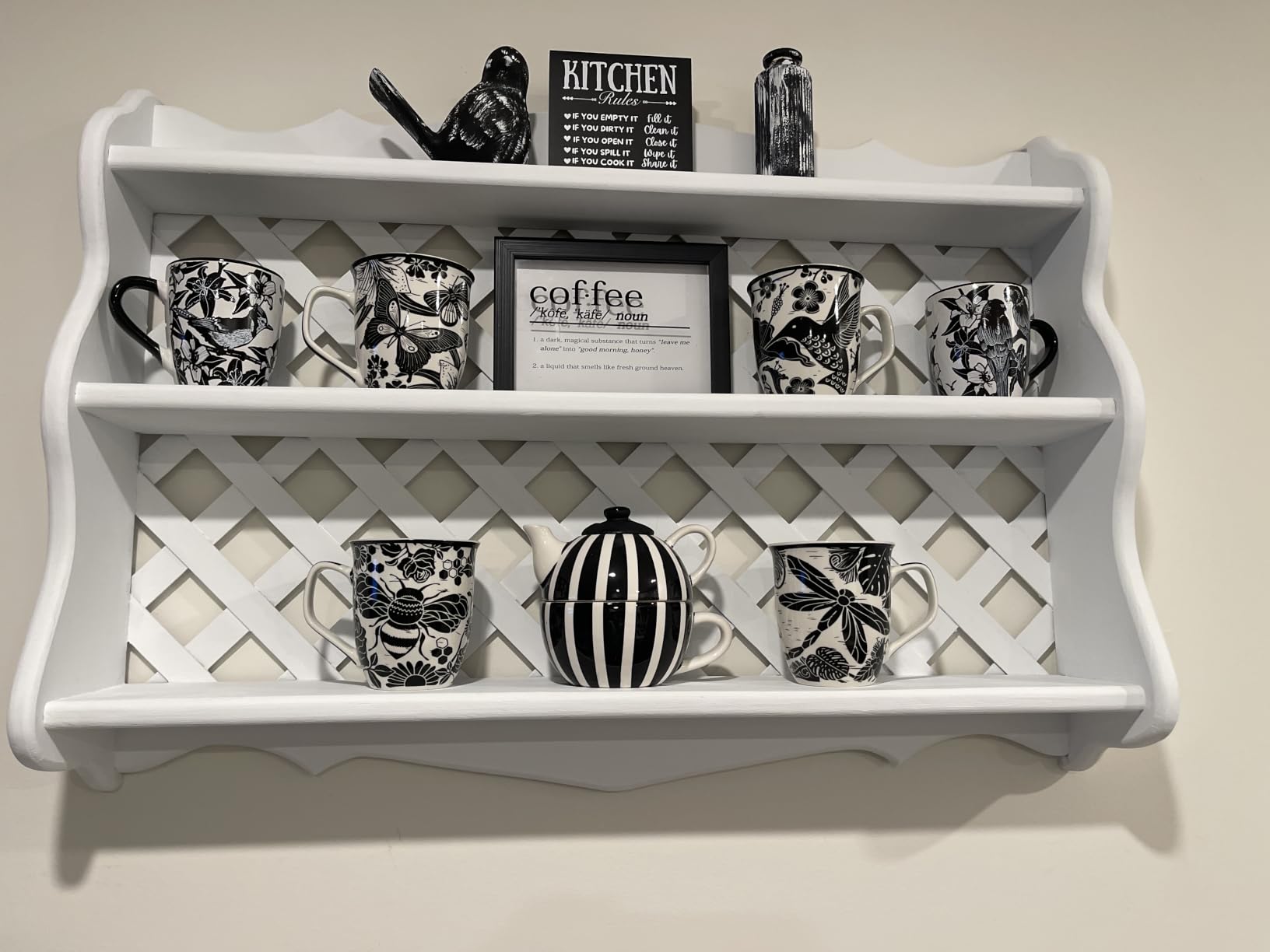 Karma Gifts 14 oz Black and White Boho Mug Butterfly - Cute Coffee and Tea Mug - Ceramic Coffee Mugs for Women and Men customer photo 1