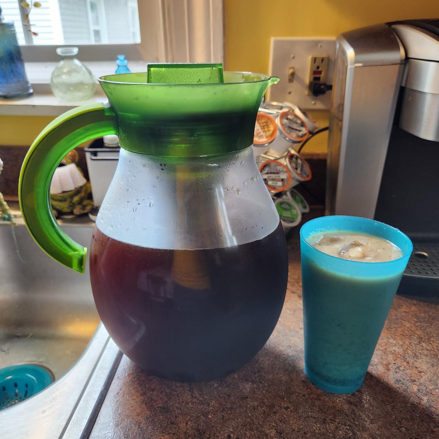 Primula The Big Iced Tea Maker and Infuser, Plastic Beverage Pitcher with Leak Proof, Airtight Lid, Fine Mesh Reusable Filter, Made without BPA, Dishwasher Safe, Green customer photo 2