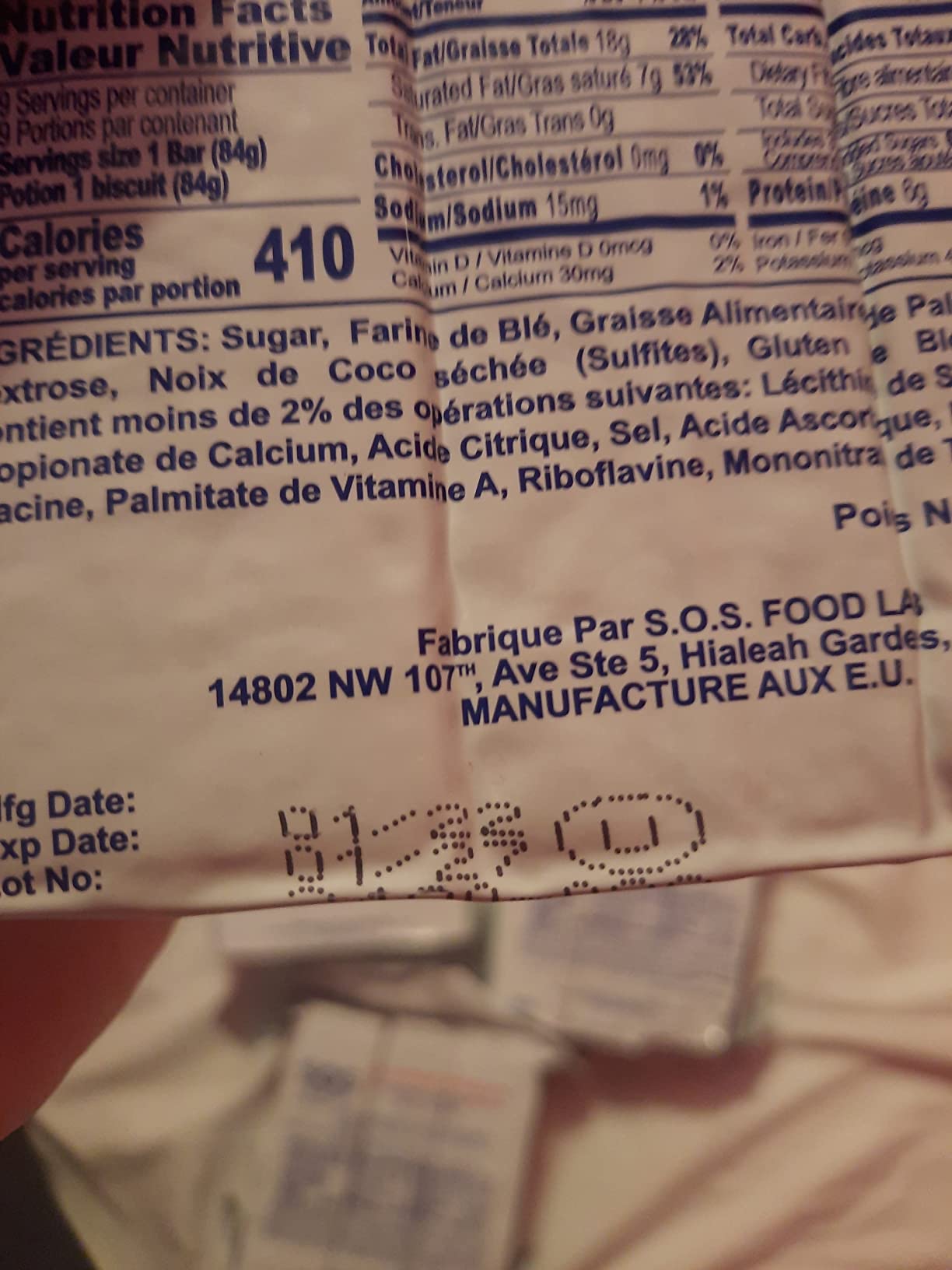 S.O.S. Rations Emergency 3600 Calorie Food Bar (Cinnamon + Coconut, 2 Pack) customer photo 1