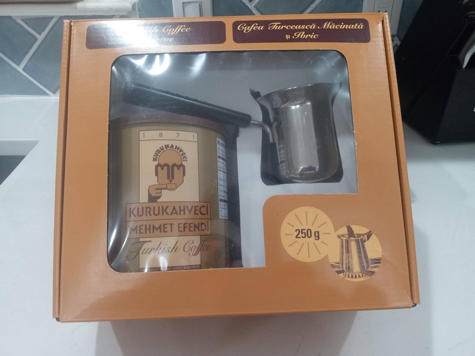 Kurukahveci Mehmet Efendi Turkish Coffee Set Cezve, 100% Arabica, 8.8oz | Finely Roasted Ground Coffee for Cezve, Rich Aroma, Medium, Vegan, Gluten Free, Authentic Turkish Coffee Tradition Since 1871 customer photo 2