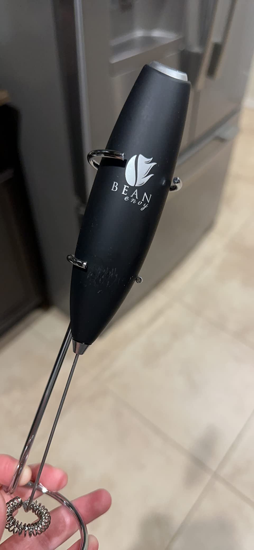 Bean Envy Milk Frother Handheld - Coffee Mixer Wand with Stand - Black customer photo 2