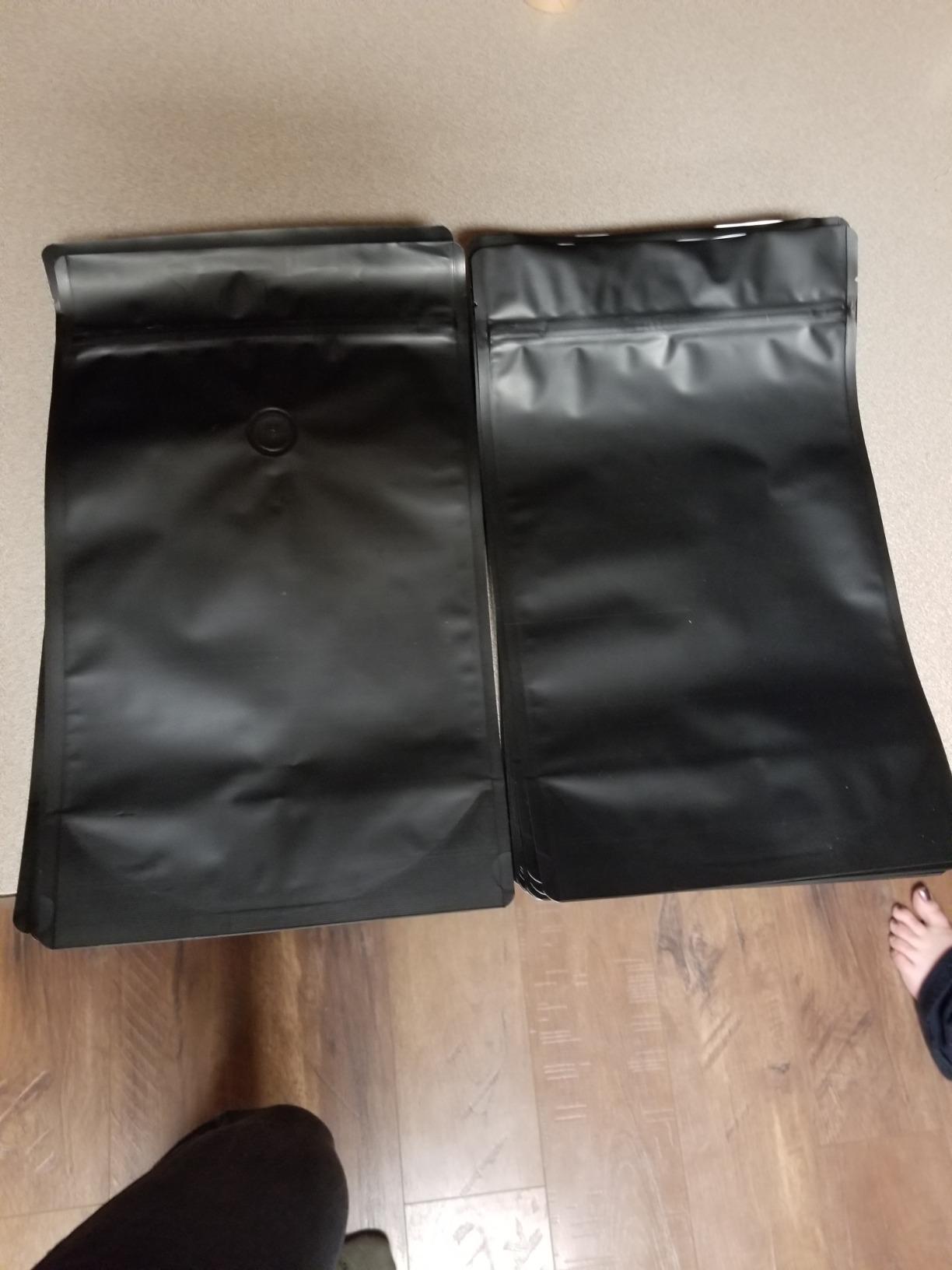 AwePackage High Barrier 16 oz Foil Stand up Zipper Pouch Coffee Bag with Valve (20, Matte Black) customer photo 1