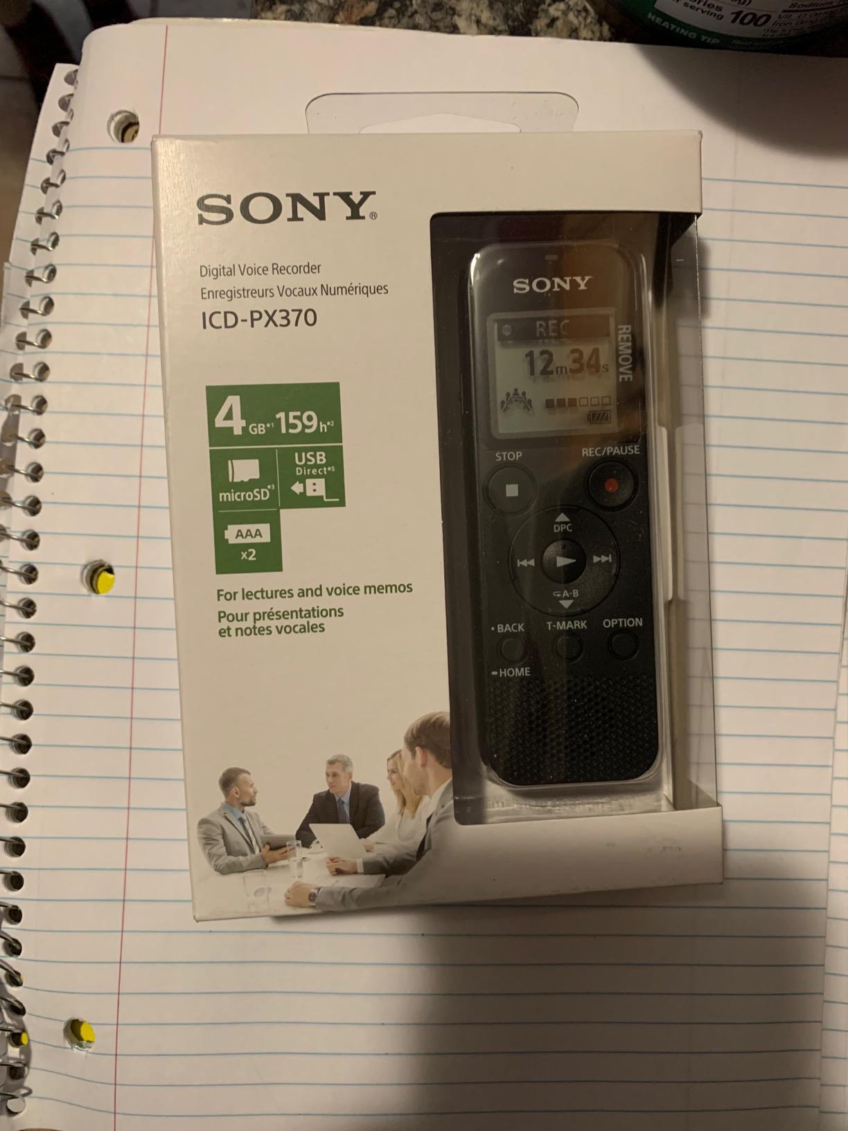 Sony ICD-PX370 Mono Digital Voice Recorder with Built-In USB Voice Recorder,black customer photo 1
