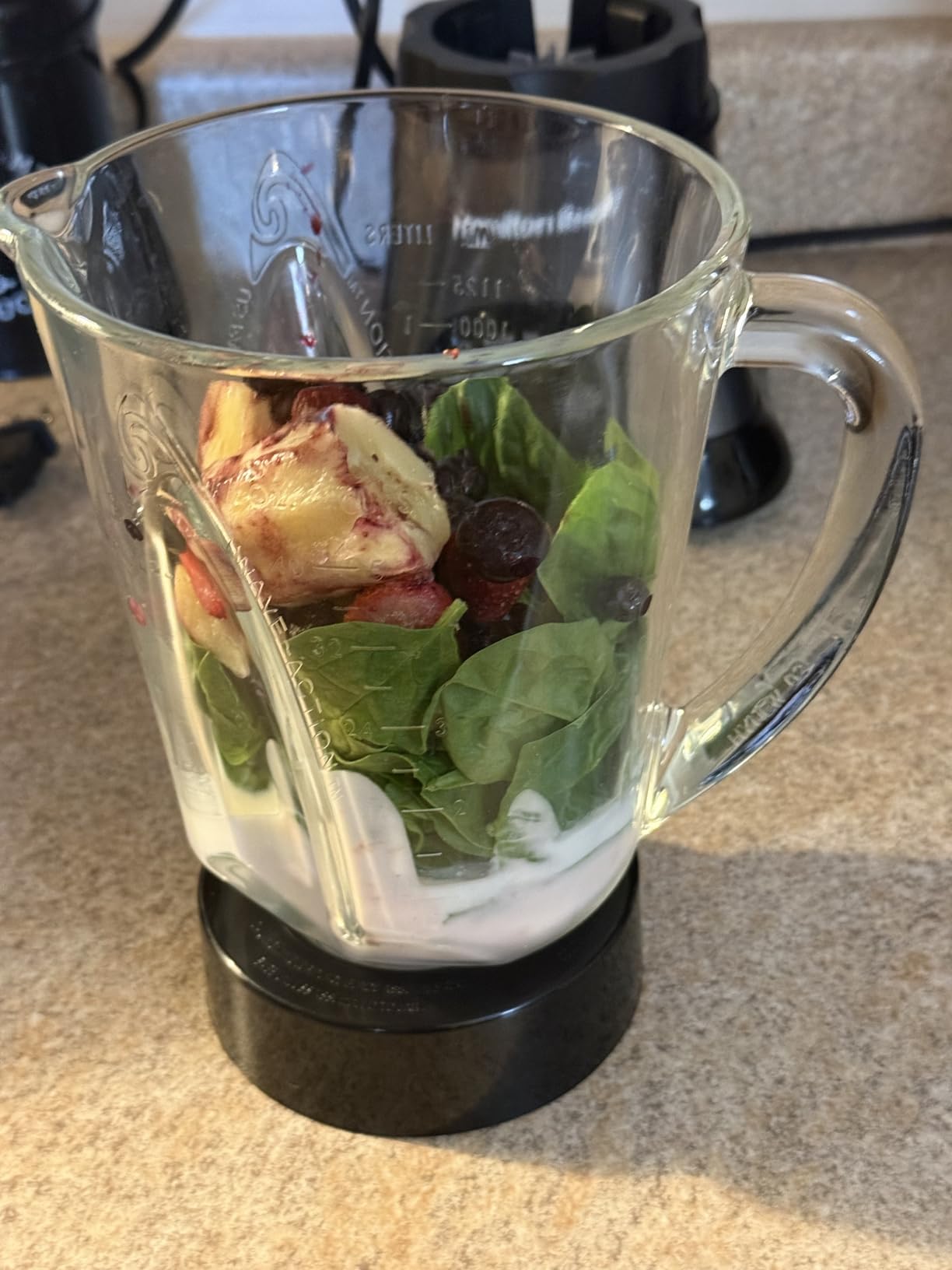 Hamilton Beach Blender and Food Processor Combo for Shakes & Smoothies, With 3 Cup Electric Food Chopper Attachment, 40 oz Glass Jar, Blender Travel Cup, 700 Watts Peak Power, Gray & Black (58163) customer photo 2