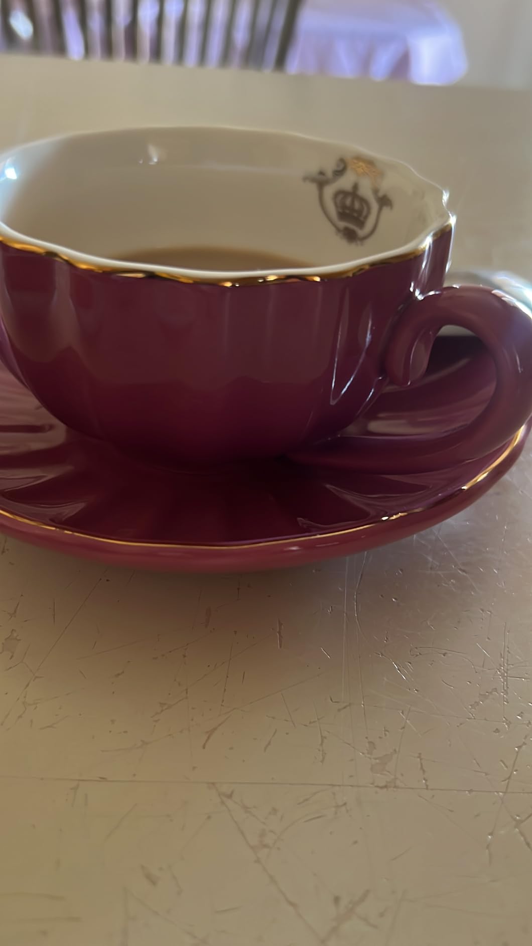 Sweejar Porcelain Tea Sets British Royal Series, 8 OZ Cups & Saucer Service for 6, with Teapot Sugar Bowl Cream Pitcher Teaspoons and Tea Strainer, Suitable for High Tea, Wedding, Party (Pink) customer photo 2