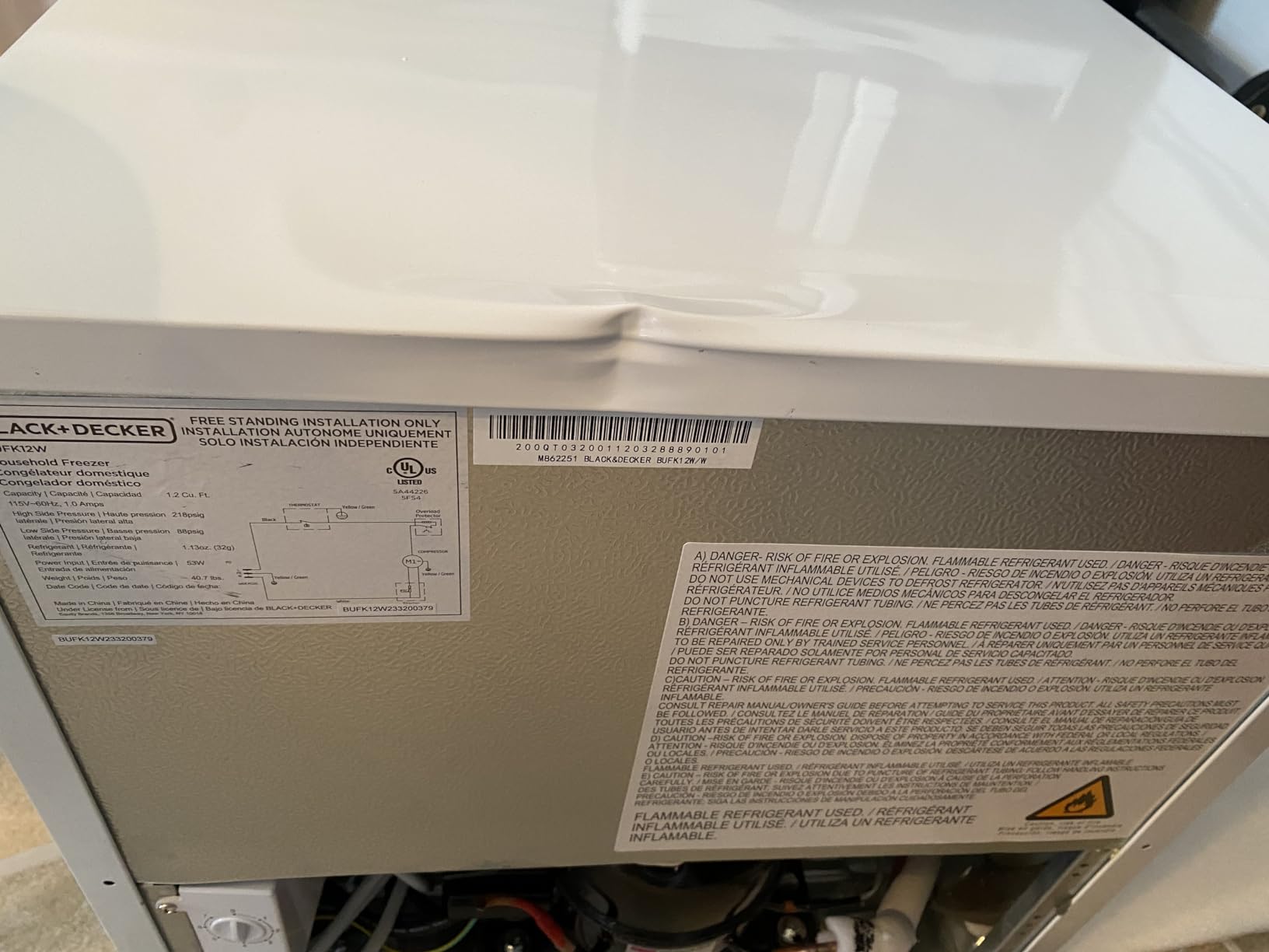 BLACK+DECKER 1.2 Cu. Ft. Compact Upright Freezer, BUFK12W, White customer photo 2