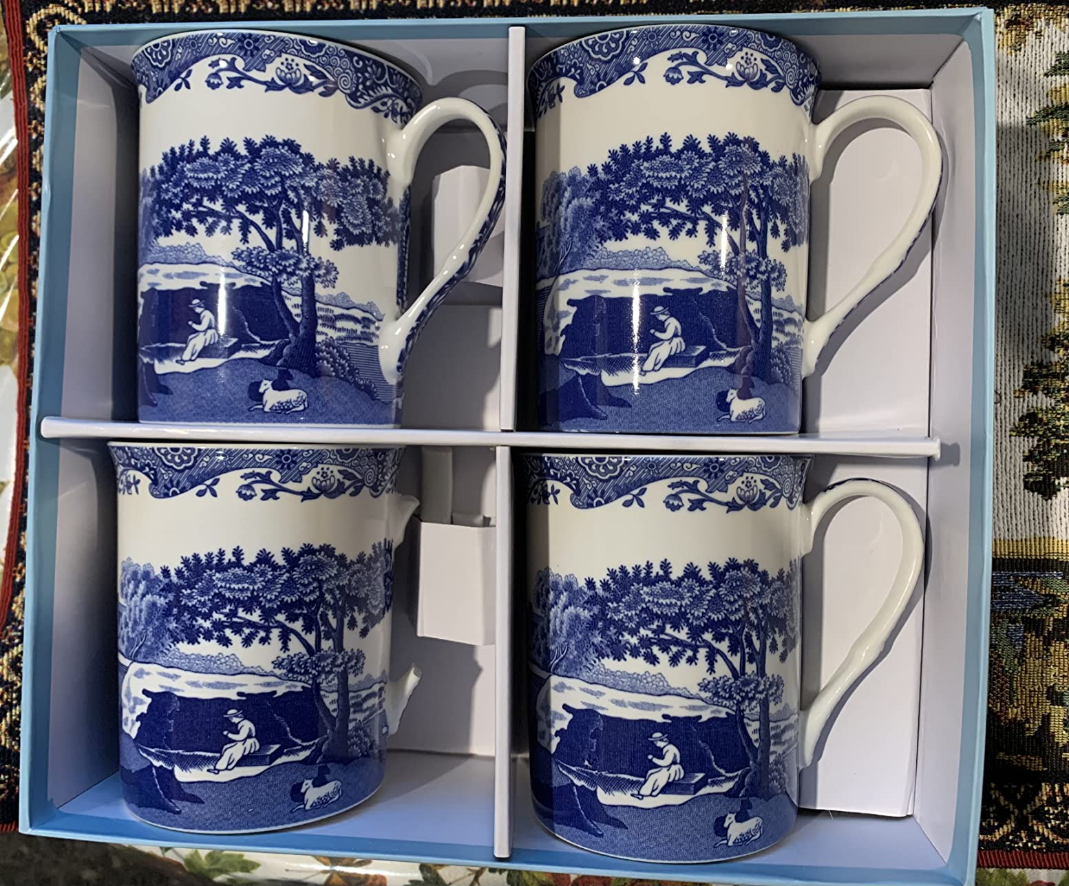 Portmeirion Spode Blue Italian Mugs, 12 Oz - Blue & White, Set of 4 customer photo 2