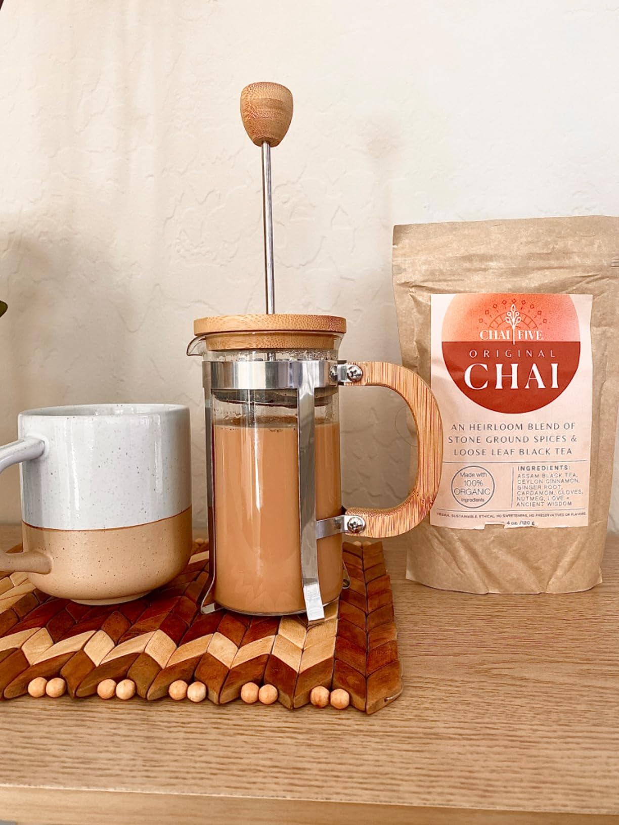 Sivaphe 12 oz French Press Coffee/Tea Maker Single Cup Espresso Press Stainless Steel Filter 0.35L High Borosilicate Carafe Durable Bamboo Handle Small Coffee Maker customer photo 2
