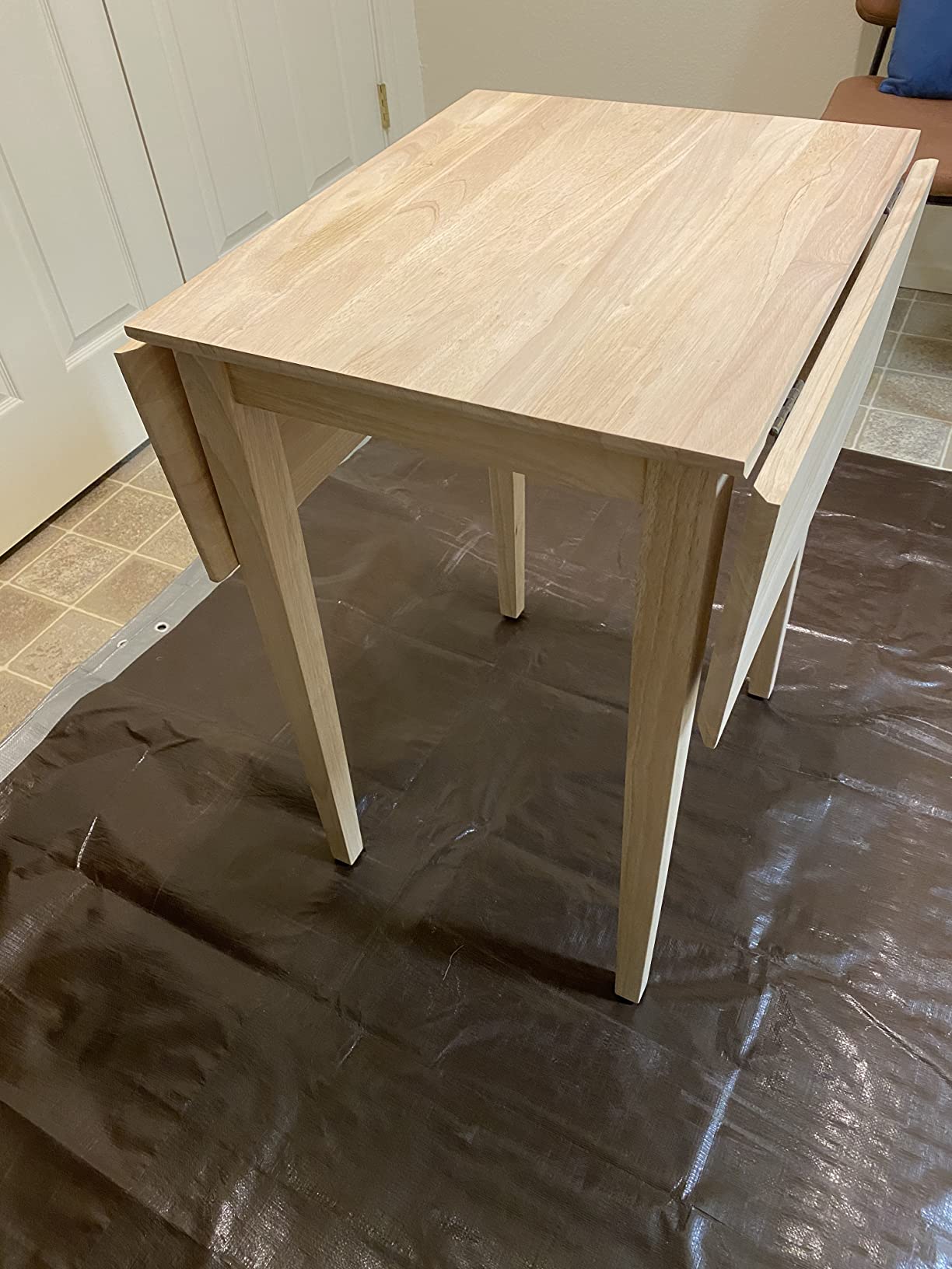 IC International Concepts Solid Wood Drop Leaf Table, 36
