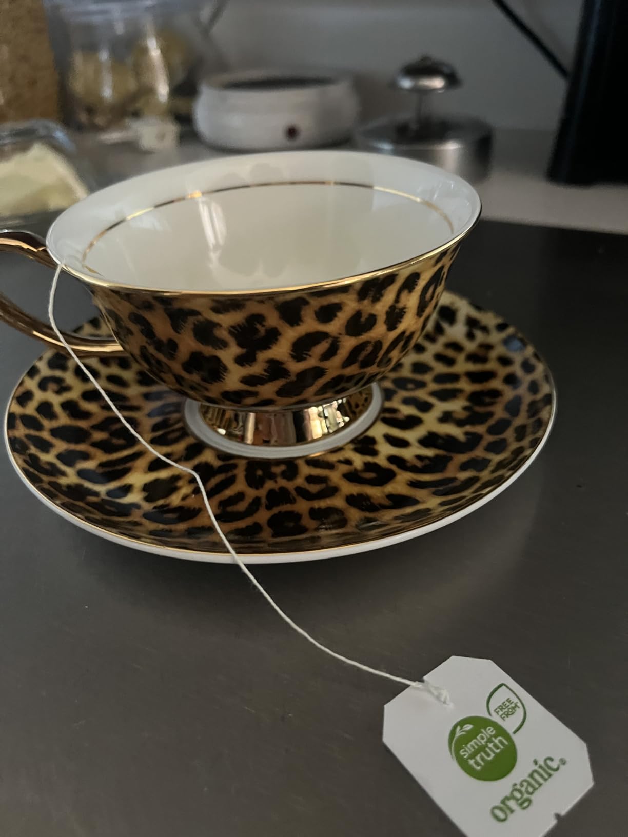 Bone China Cup& Saucer Set, 6.8oz (Royal Pattern- Sky Blue) customer photo 2