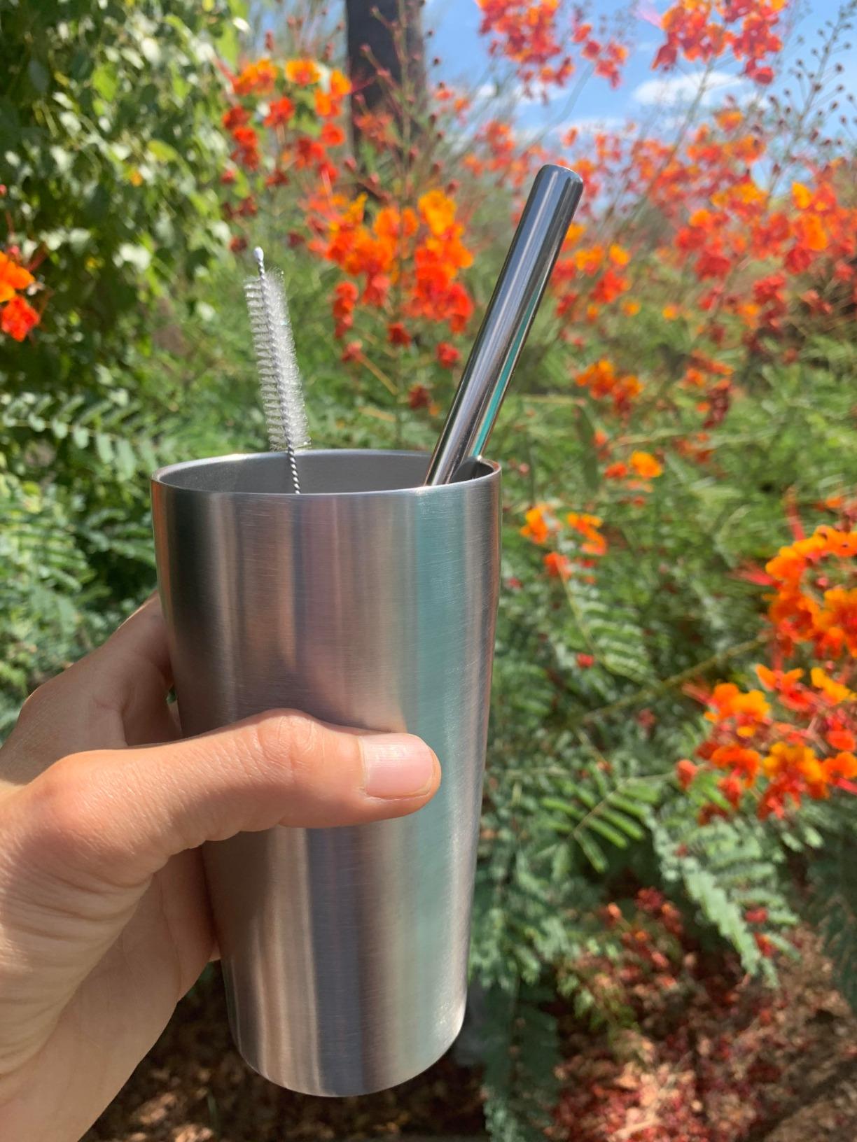 Stainless Steel Vacuum Insulated Pint Glasses - Set of 4 Pint Cups for Outdoors 16oz with Lids customer photo 2