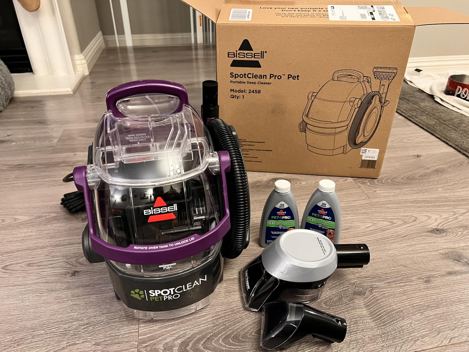 Bissell SpotClean Pet Pro Portable Carpet Cleaner, 2458 customer photo 1
