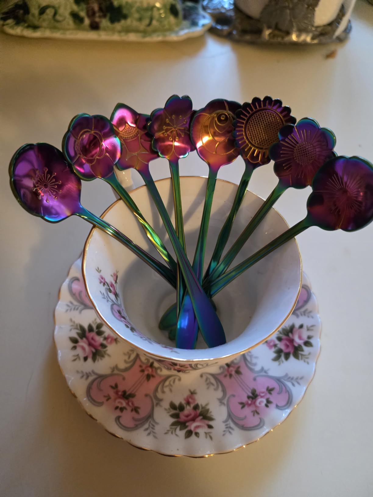 Flower Spoon Set-8pcs DGQ Teaspoon Coffee Spoon Creative Stirring Tea spoon customer photo 2