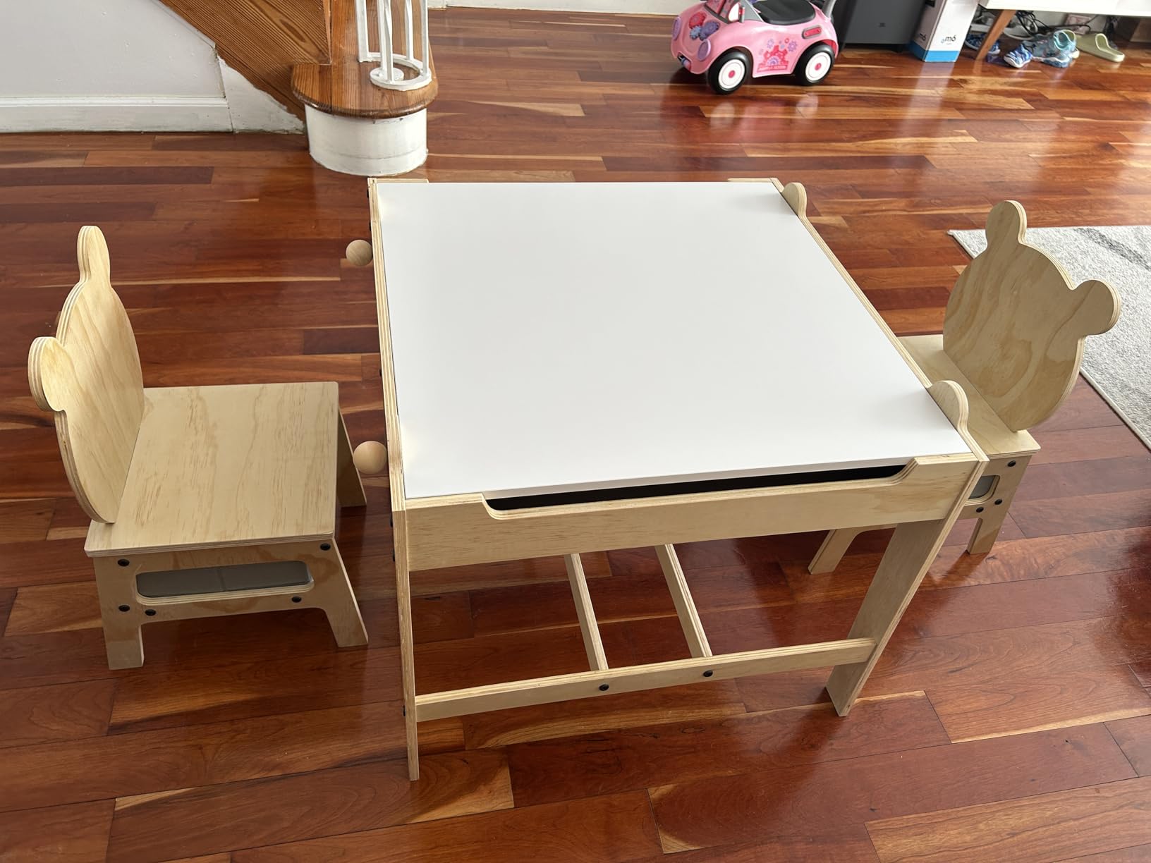 Costzon Kids Table and Chairs, 3 in 1 Art & Craft Toddler Table Set customer photo 2