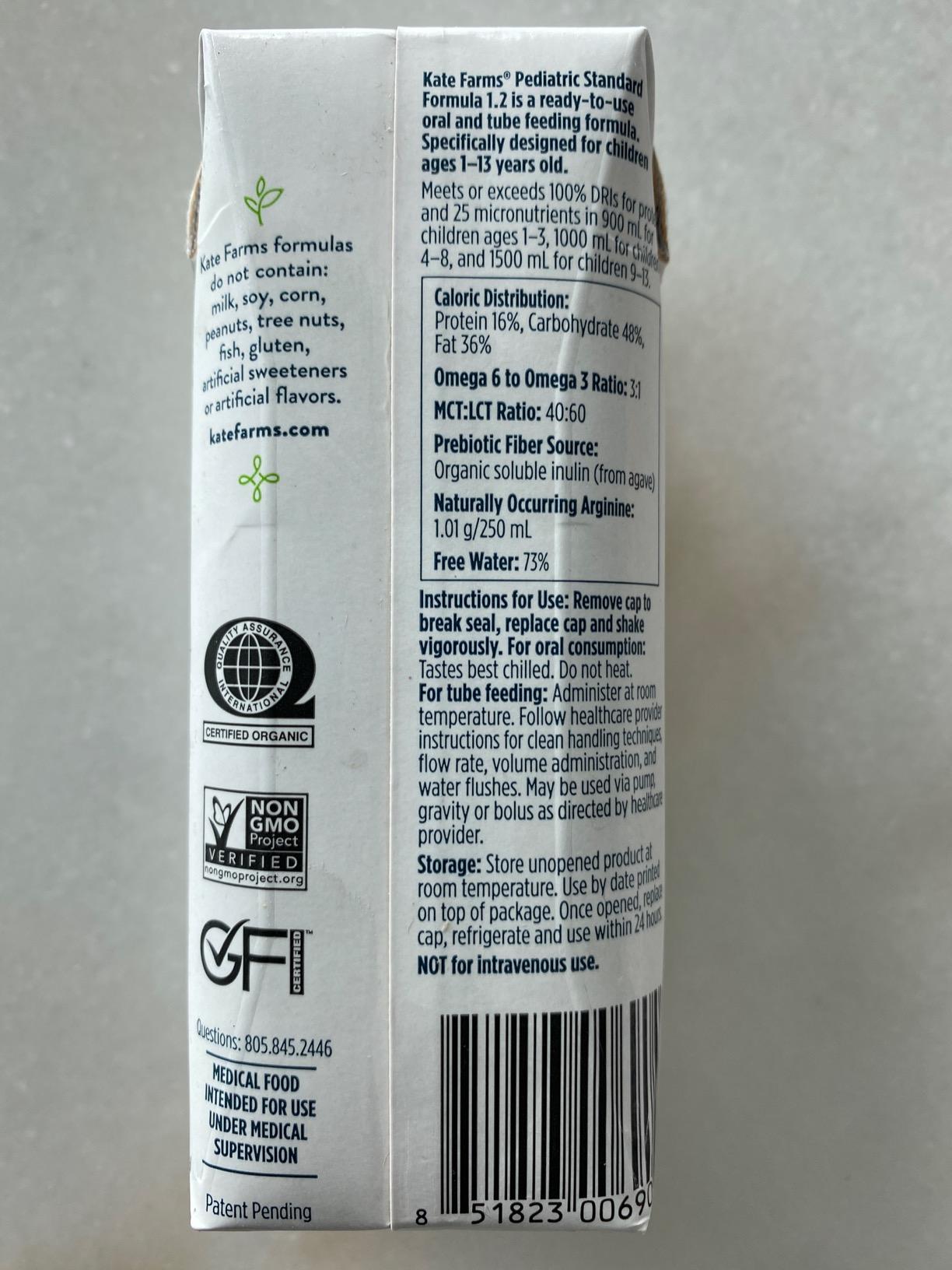 KATE FARMS Organic Plant Based Pediatric 1.2 Sole Source Vanilla Nutrition Shake, 12g of protein, 27 Vitamins and Minerals, Meal Replacement Drink for Kids, Non-GMO, 8.45 Fl oz (Pack of 12) customer photo 1