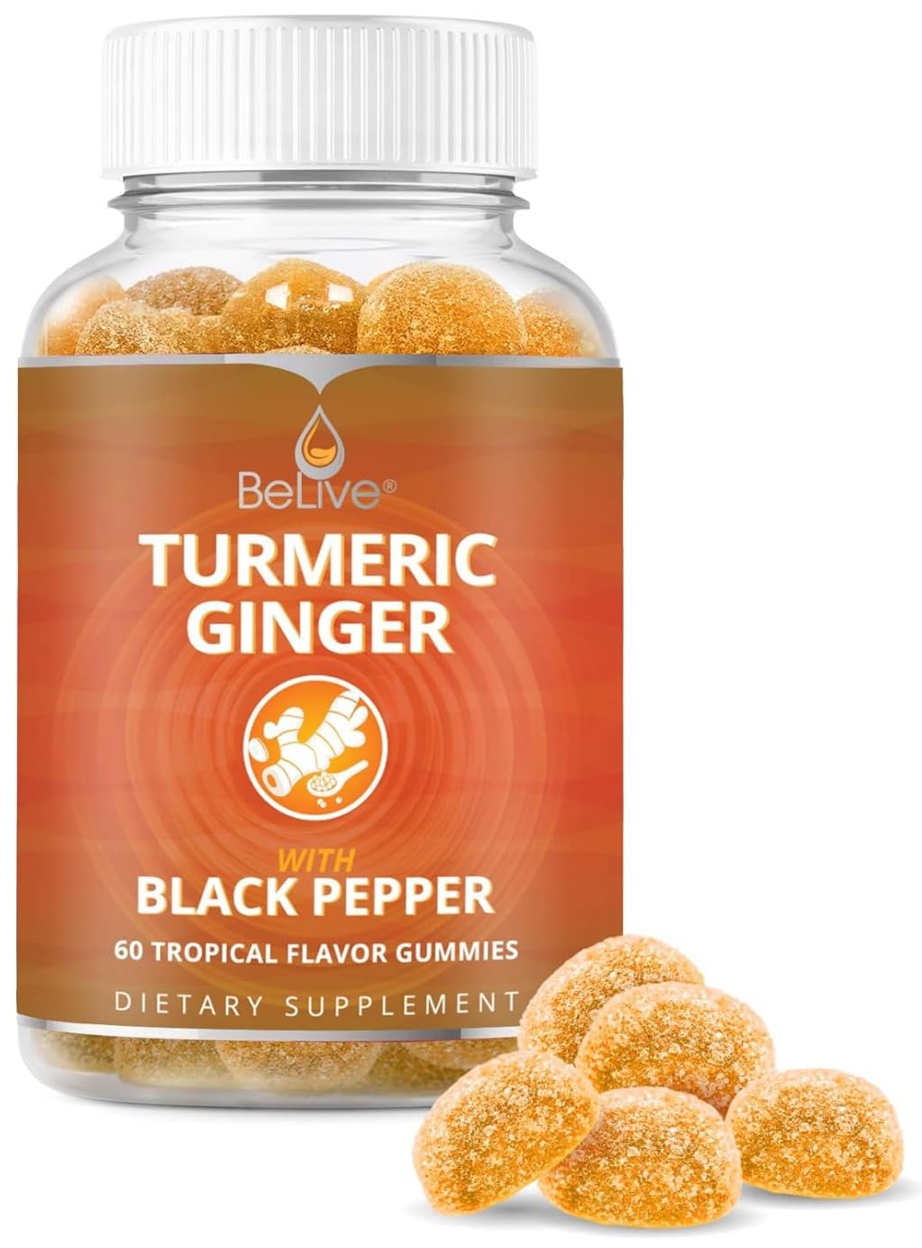 BeLive Turmeric and Ginger Gummies for Joint and Mobility Support, 60 Count customer photo 1