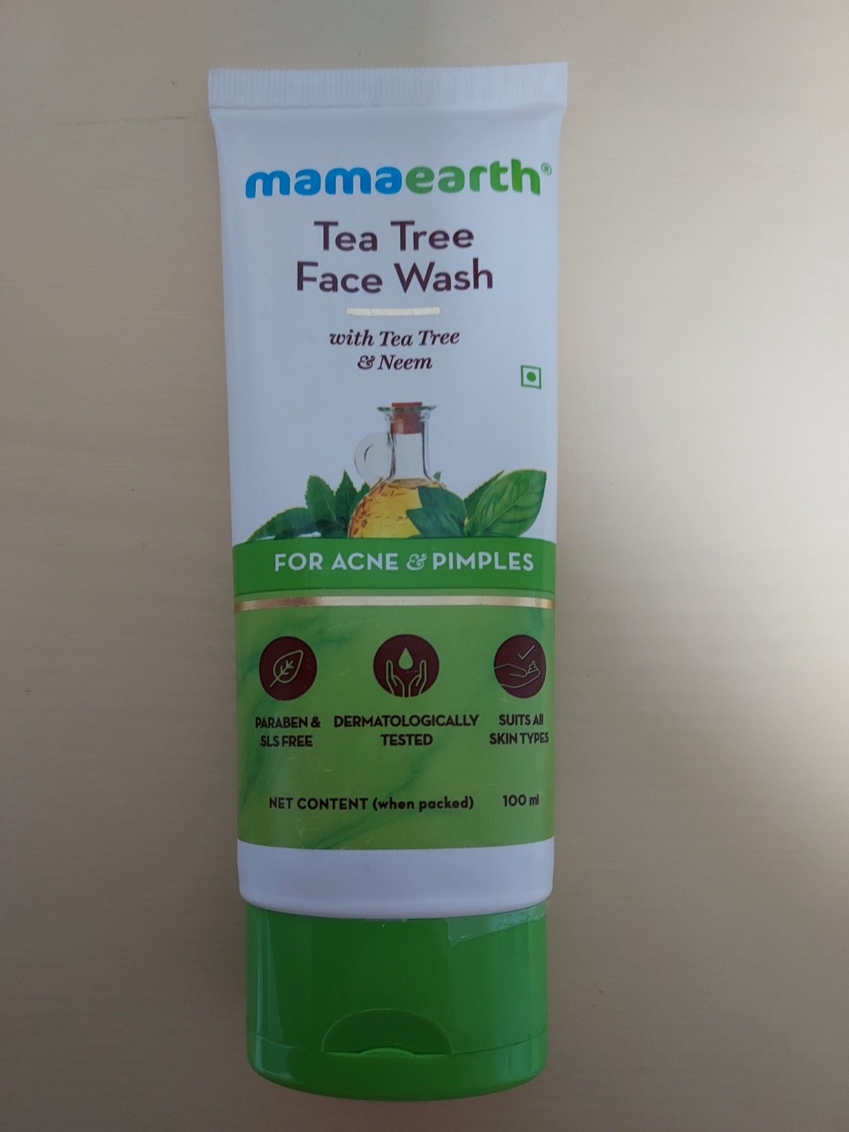 MAMAEARTH Tea Tree Oil Control Face Wash 3.38 Fl Oz (100ml) customer photo 1