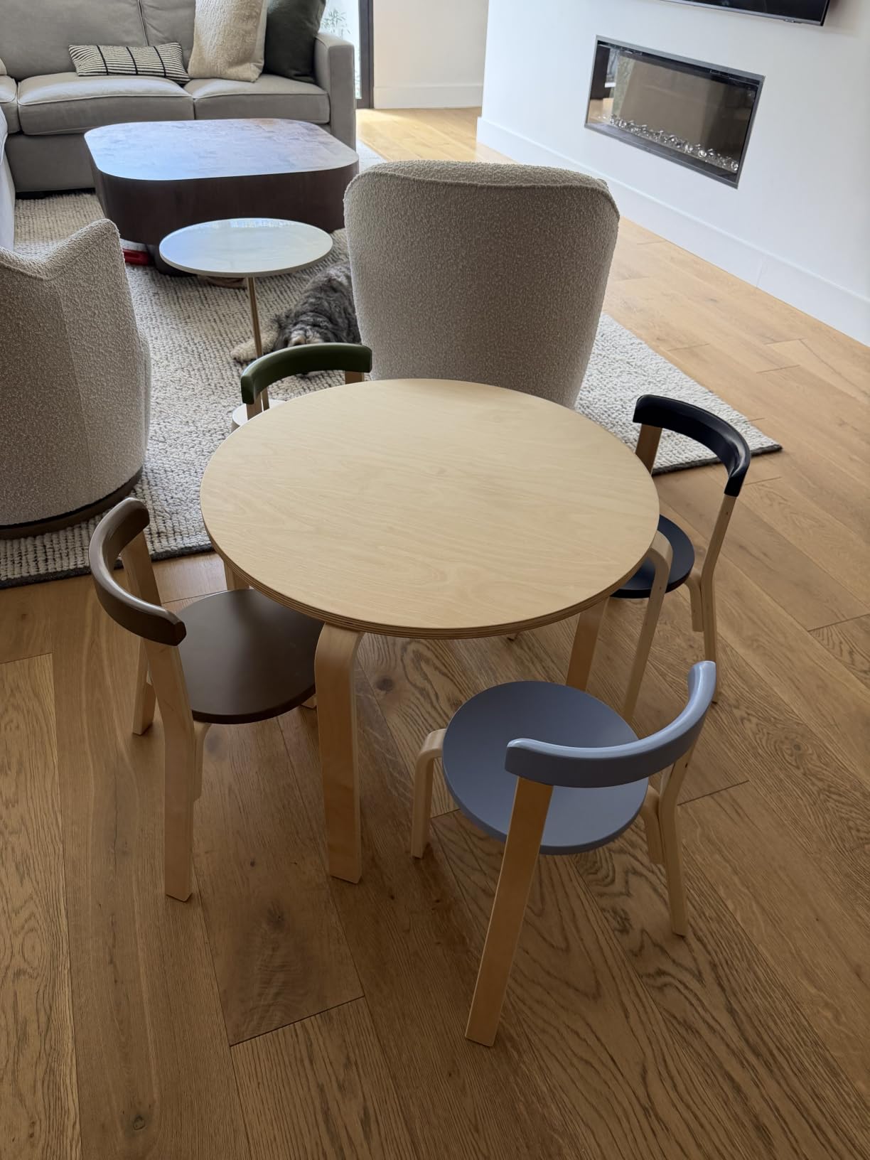ECR4Kids Bentwood Table and Curved Back Chair Set, Kids Furniture, Natural, 5-Piece customer photo 1